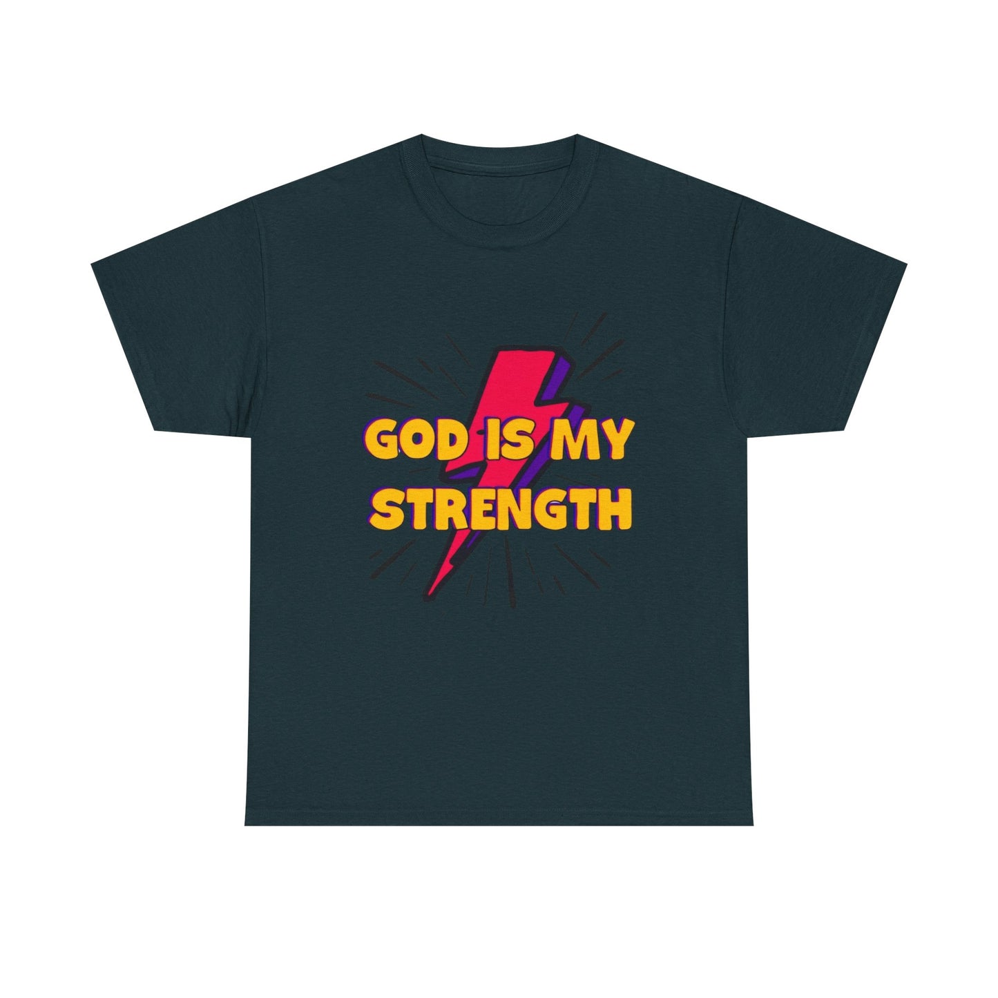 Inspirational Unisex Heavy Cotton Tee - "God is My Strength"