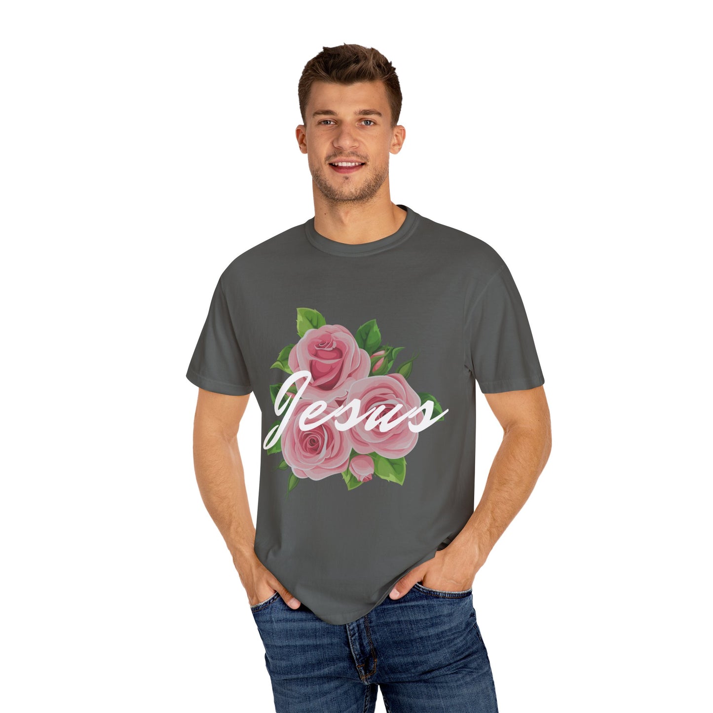 Jesus Floral T-shirt, Vintage Shirt, Christian Apparel, Flower Graphic Tee, Faith-based Gift, Unisex Fashion
