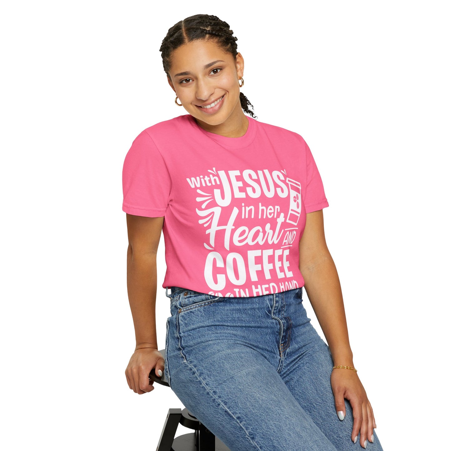 Christian Graphic T-Shirt - Unstoppable Jesus and Coffee Tee