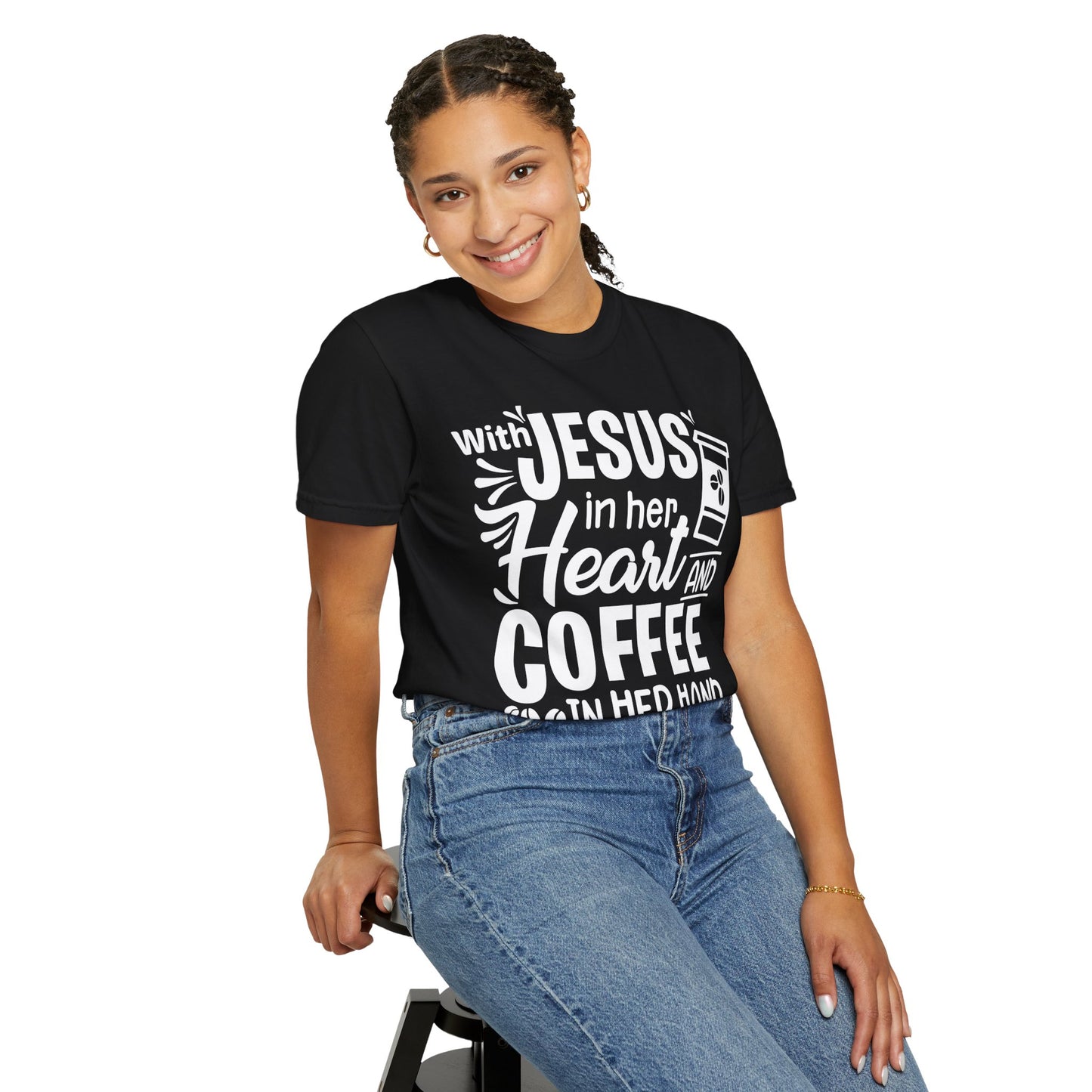 Christian Graphic T-Shirt - Unstoppable Jesus and Coffee Tee