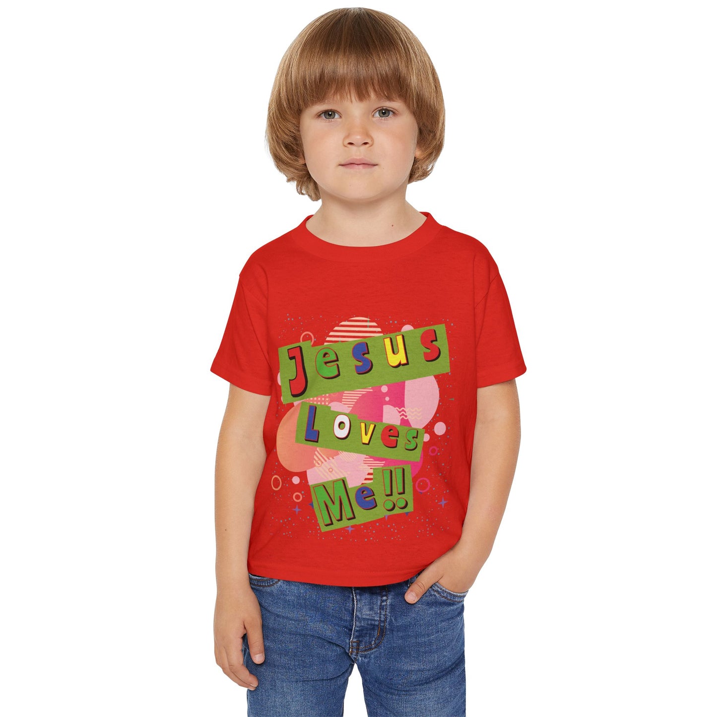 Colorful Jesus Loves Me Toddler T-shirt