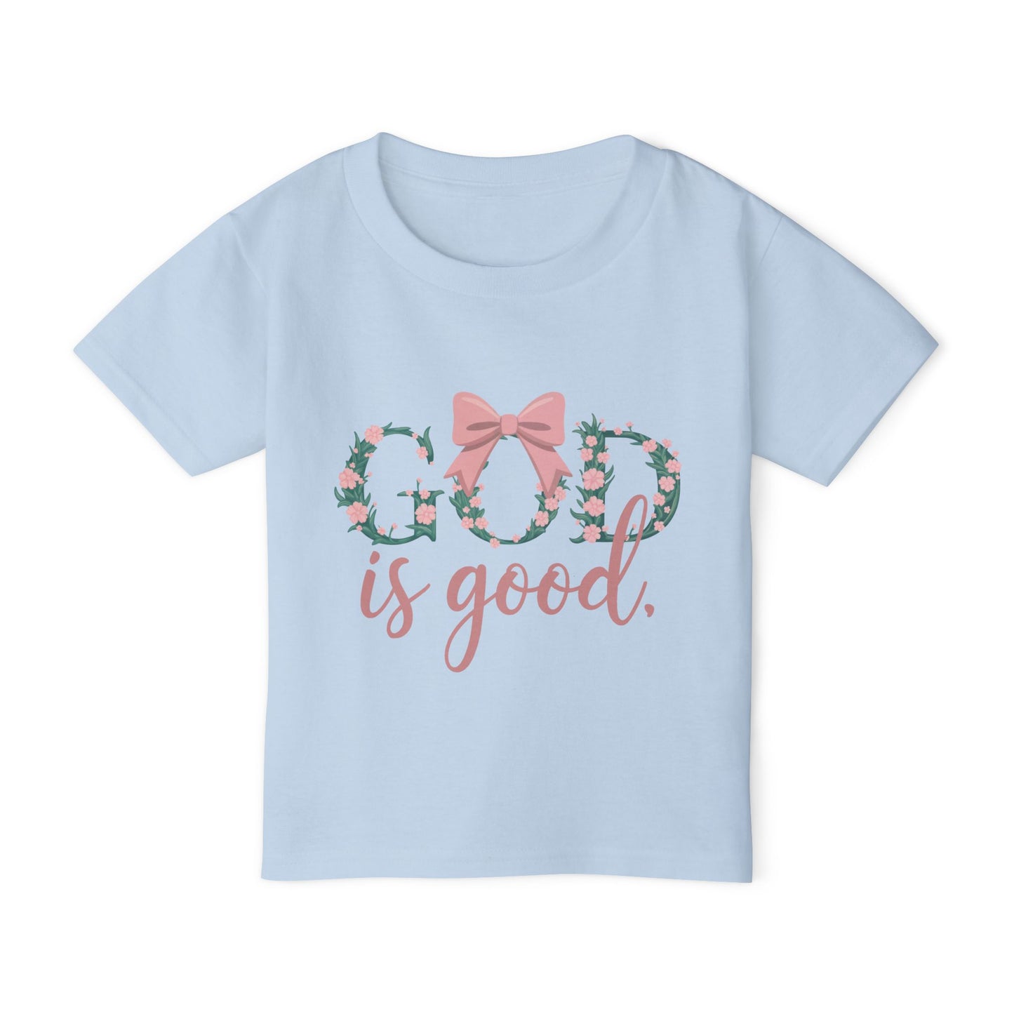 God is Good Toddler T-Shirt, Cute Toddler Tee, Floral Print Kids Shirt, Toddler Gift, Inspirational Kids Apparel