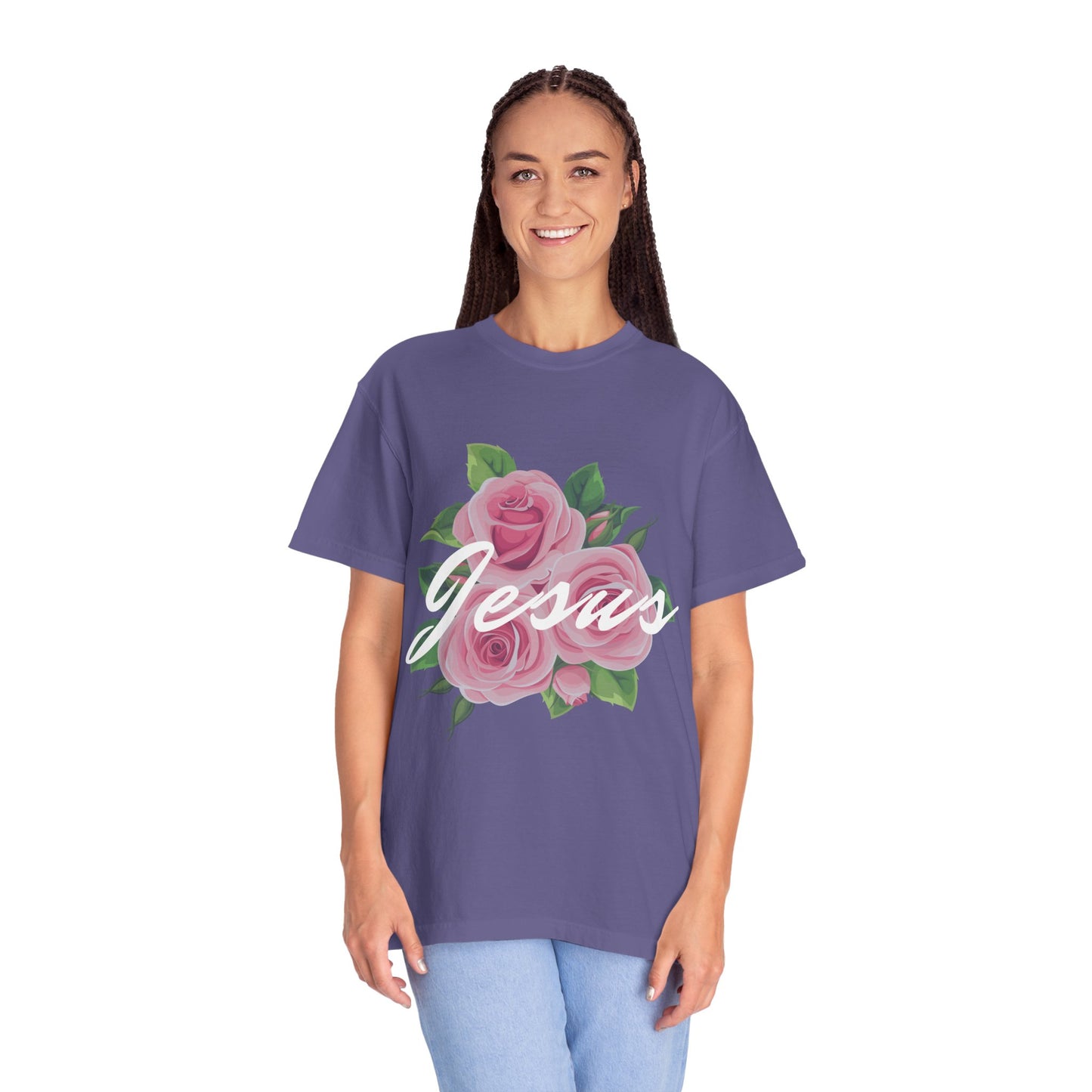 Jesus Floral T-shirt, Vintage Shirt, Christian Apparel, Flower Graphic Tee, Faith-based Gift, Unisex Fashion