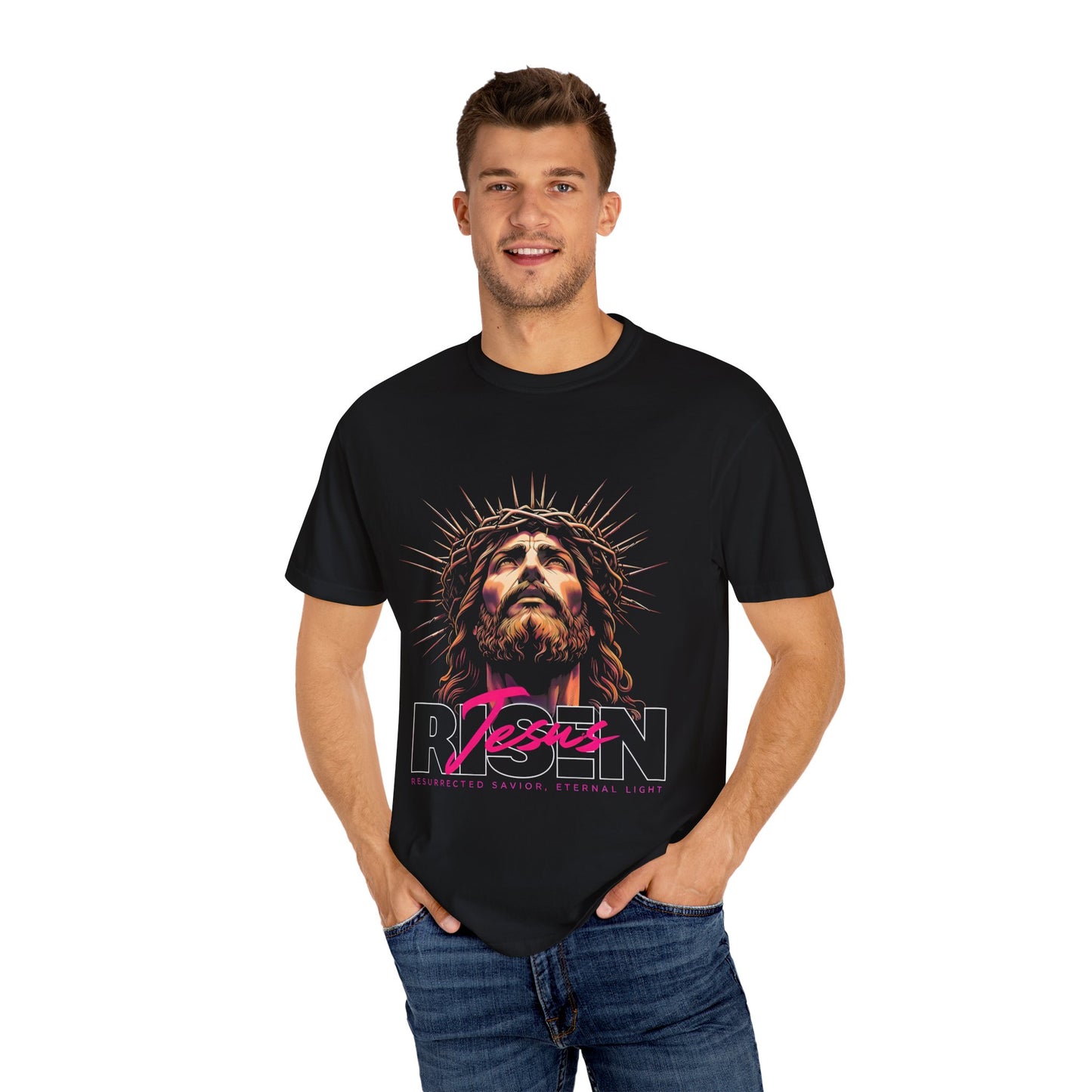 Unisex Jesus Graphic T-Shirt - Resurrected Savior, Eternal Light