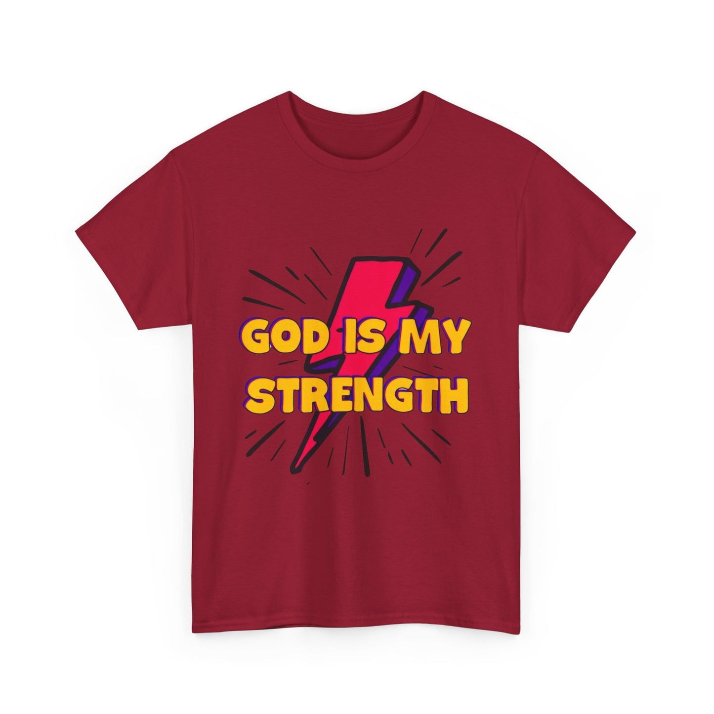 Inspirational Unisex Heavy Cotton Tee - "God is My Strength"