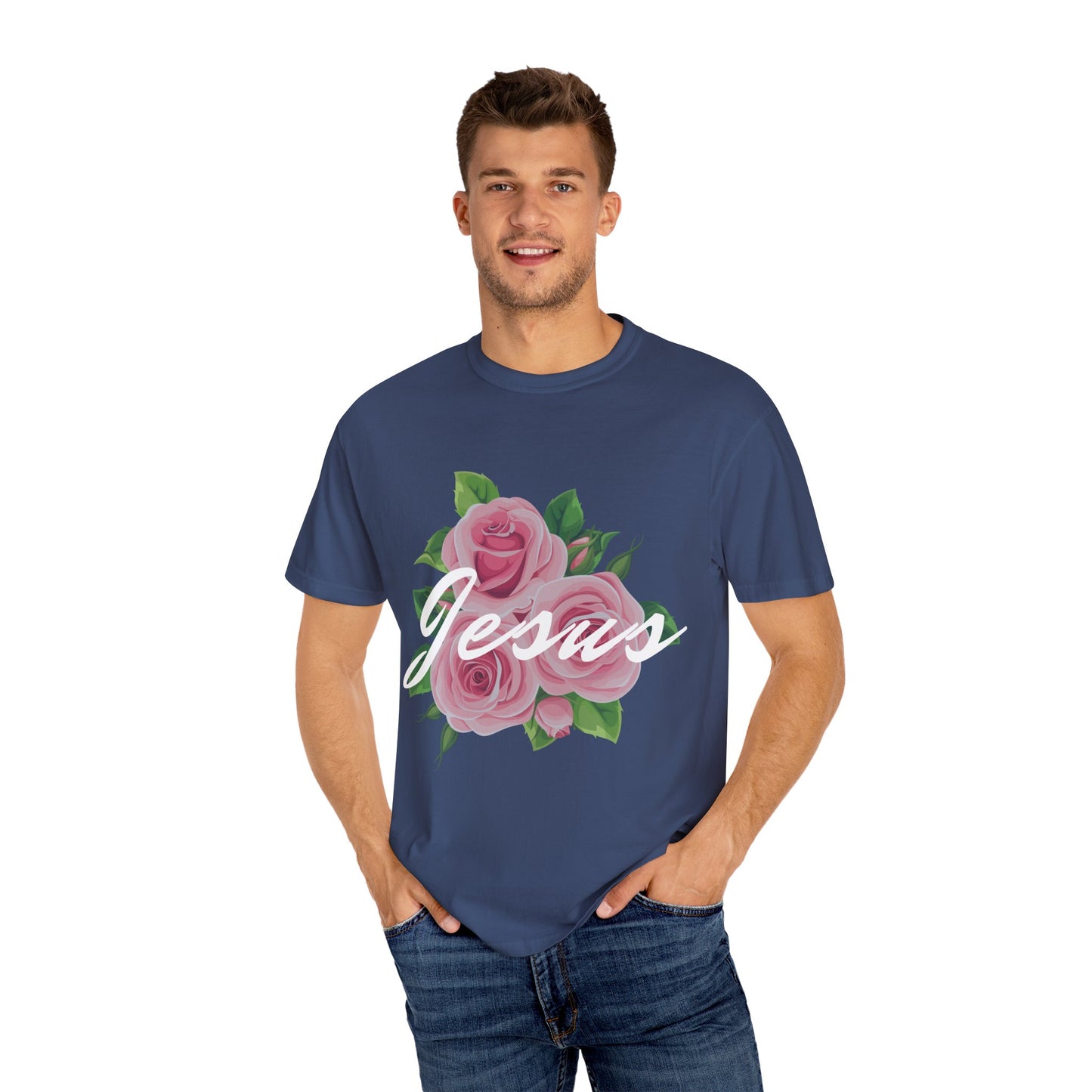 Jesus Floral T-shirt, Vintage Shirt, Christian Apparel, Flower Graphic Tee, Faith-based Gift, Unisex Fashion