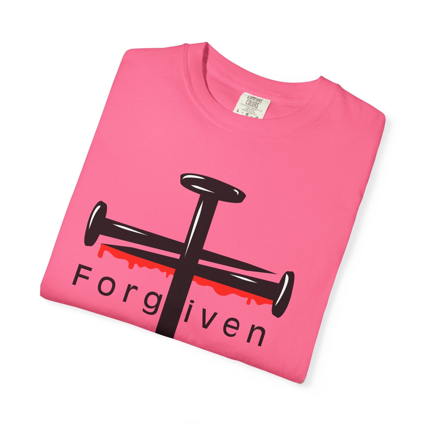 Unisex T-Shirt - Nails from the Cross FORGIVEN Design - Confort Colors T-Shirt