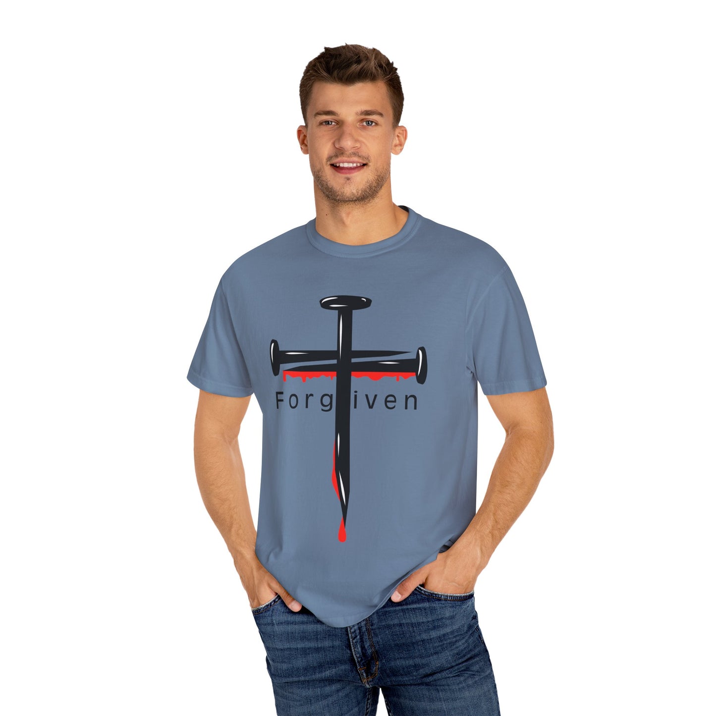 Unisex T-Shirt - Nails from the Cross FORGIVEN Design - Confort Colors T-Shirt