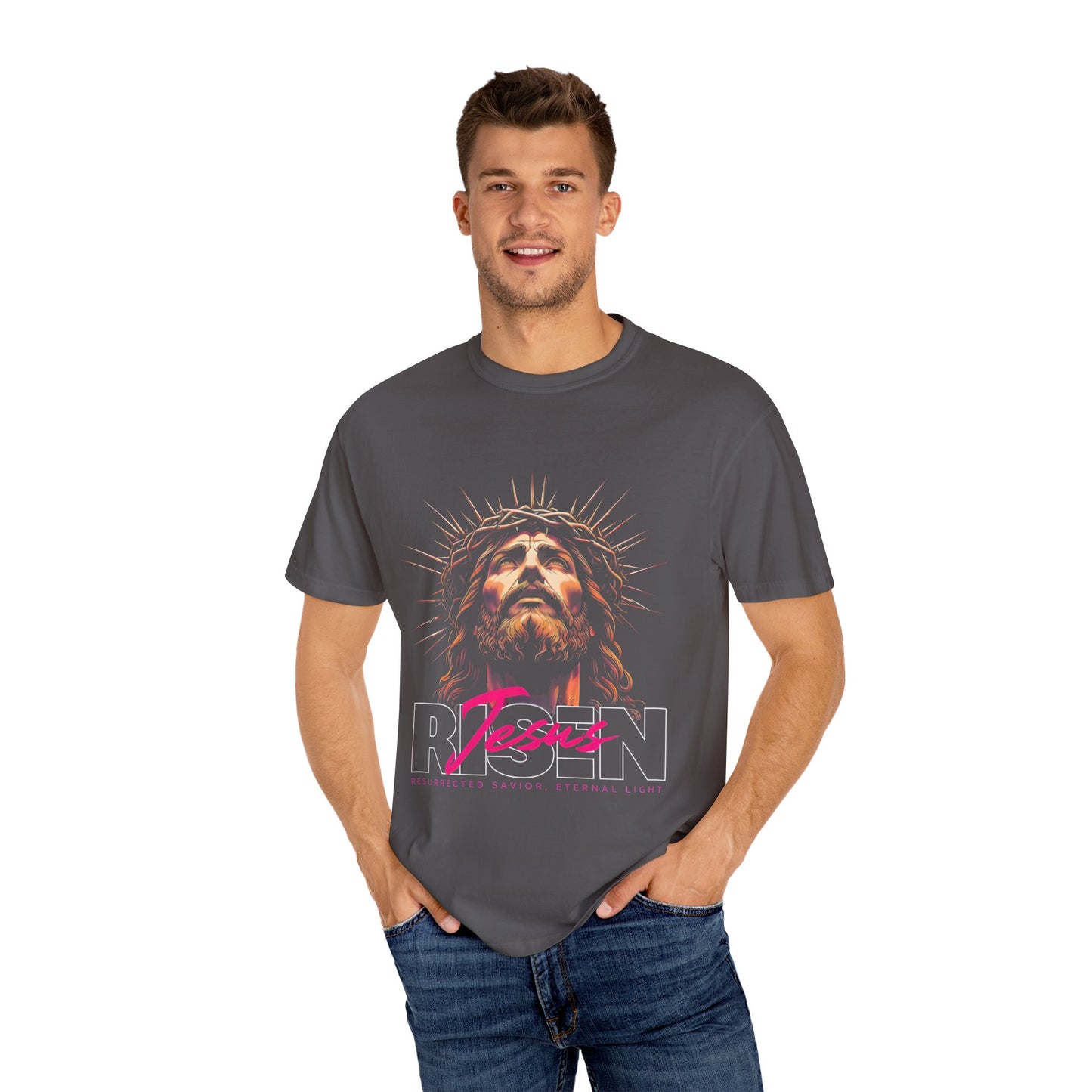 Unisex Jesus Graphic T-Shirt - Resurrected Savior, Eternal Light