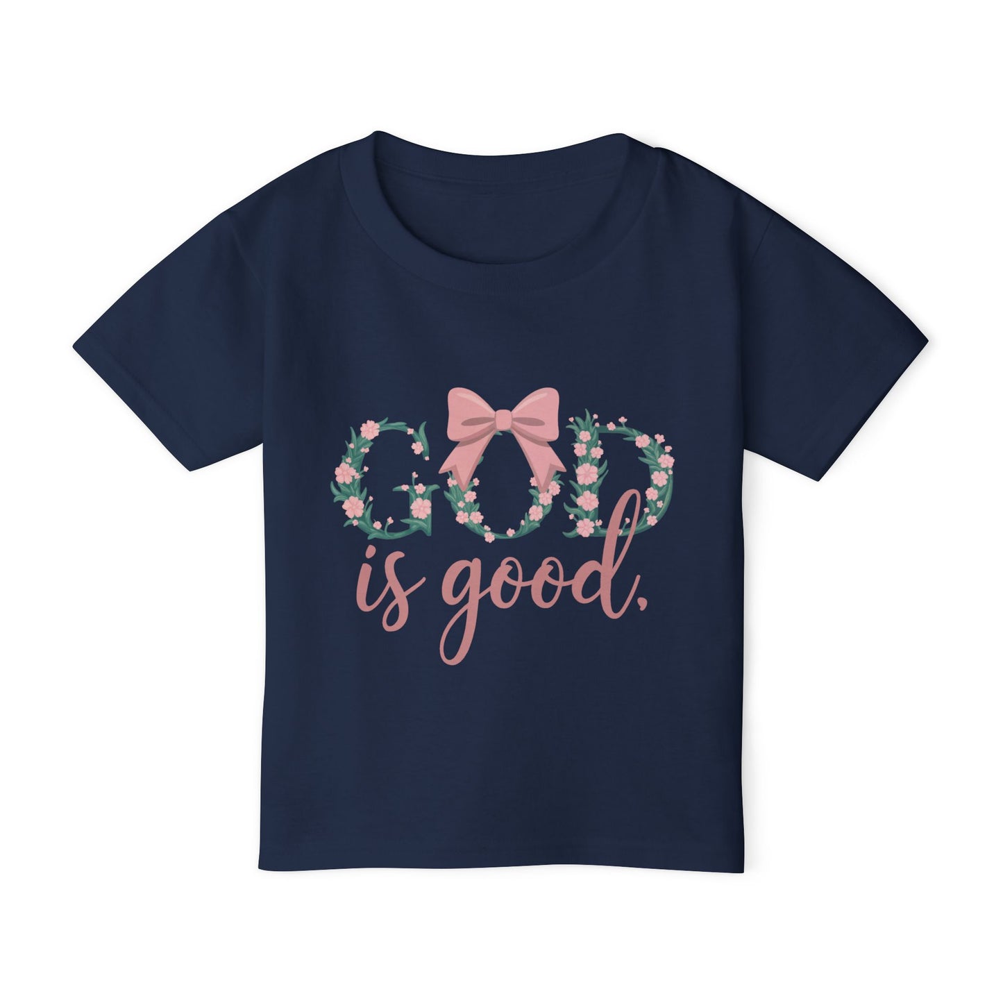 God is Good Toddler T-Shirt, Cute Toddler Tee, Floral Print Kids Shirt, Toddler Gift, Inspirational Kids Apparel