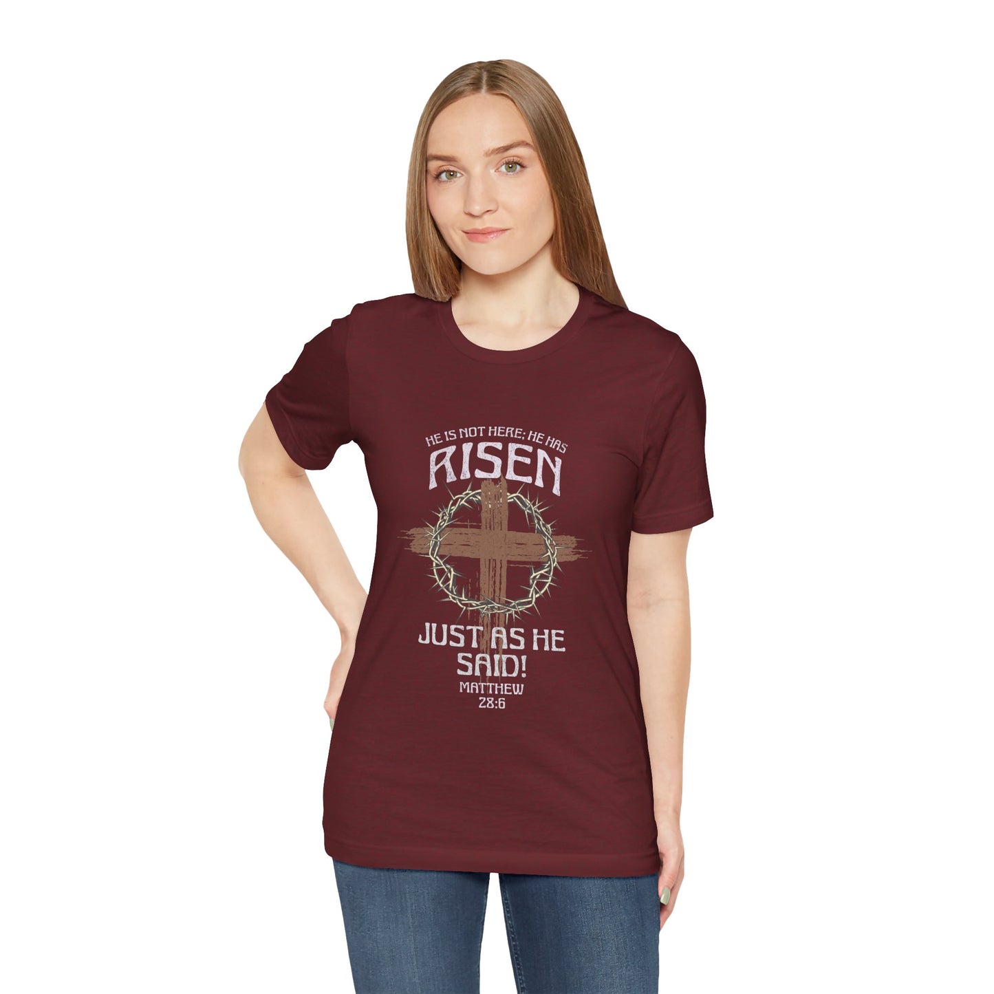 Christian Inspirational T-Shirt 'He Has Risen' Unisex Tee