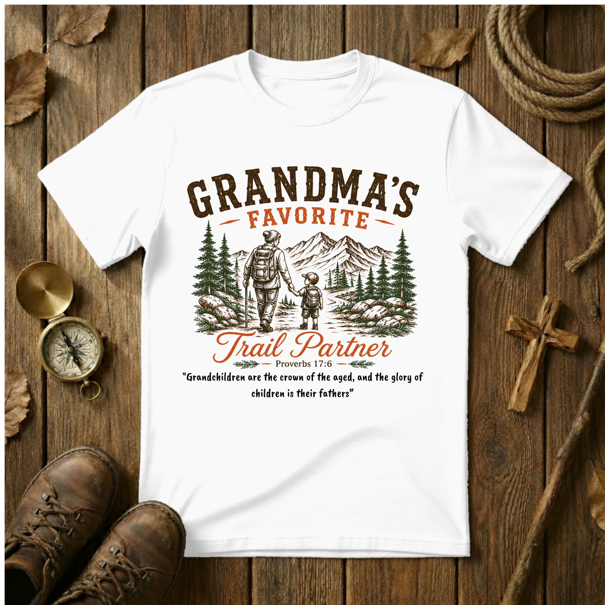 Grandma's Favorite Trail Partner Tee Shirt | Hiking Gift for Grandma