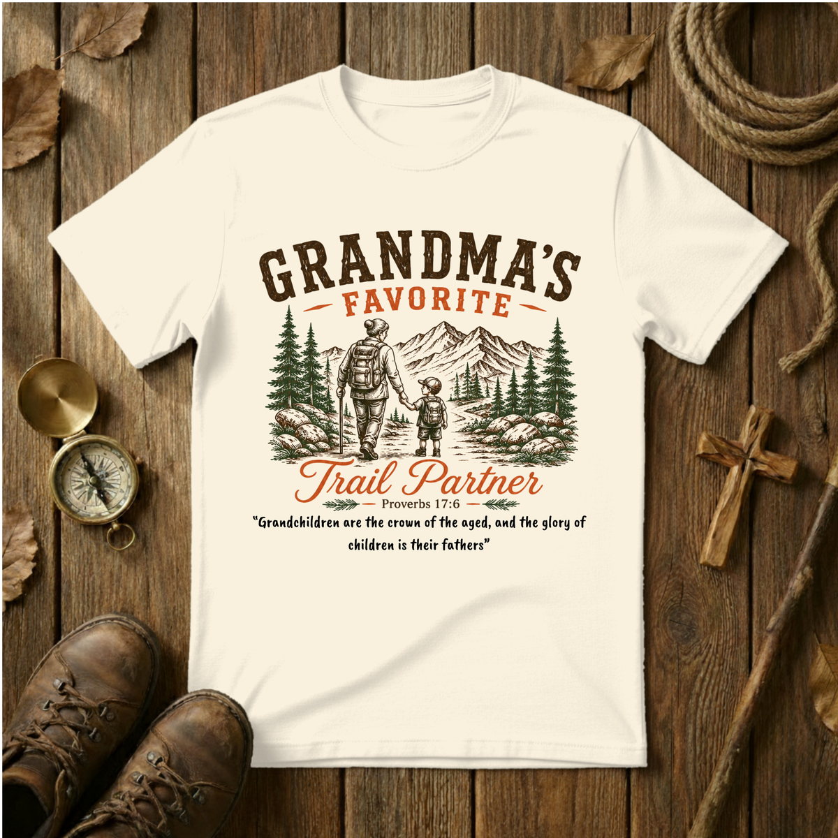 Grandma's Favorite Trail Partner Tee Shirt | Hiking Gift for Grandma