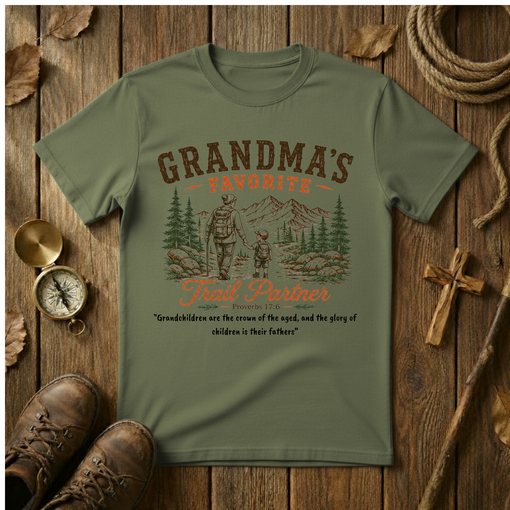 Grandma's Favorite Trail Partner Tee Shirt | Hiking Gift for Grandma