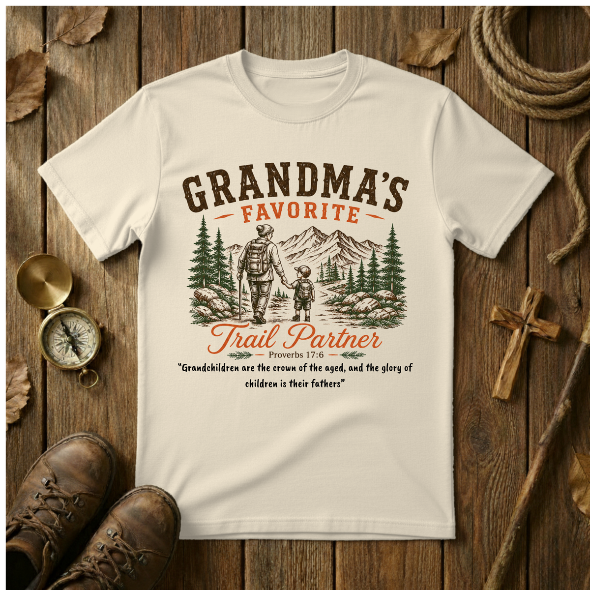 Grandma's Favorite Trail Partner Tee Shirt | Hiking Gift for Grandma