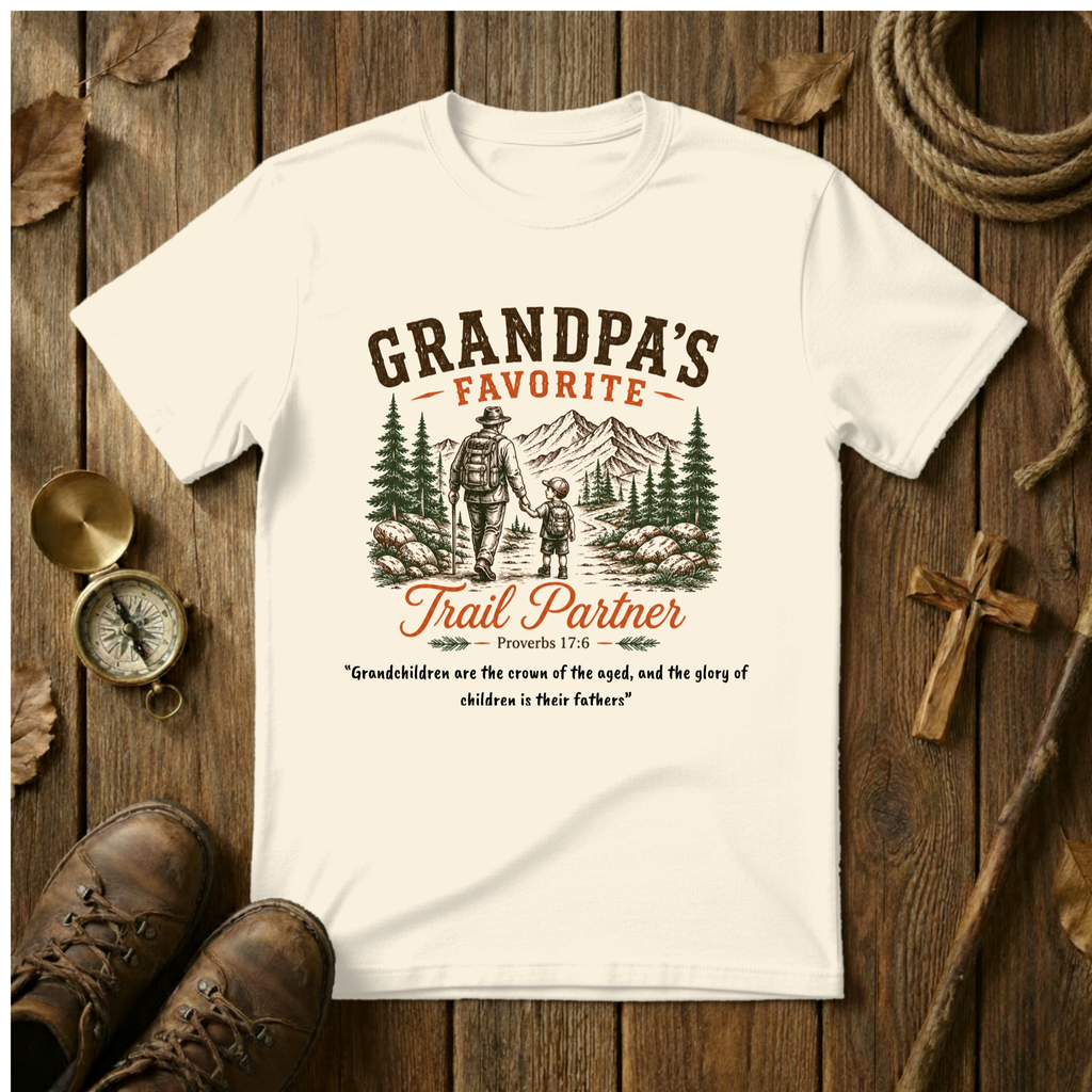 Grandpa's Favorite Trail Partner Tee Shirt | Hiking Gift for Grandpa