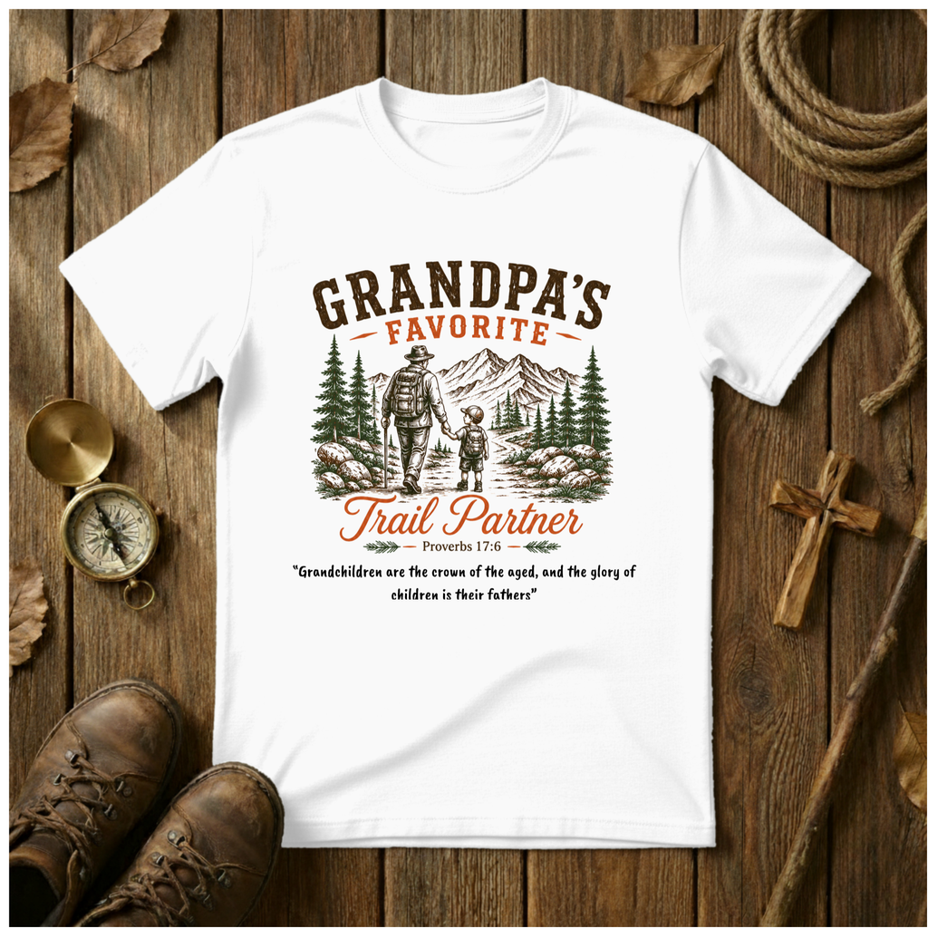 Grandpa's Favorite Trail Partner Tee Shirt | Hiking Gift for Grandpa