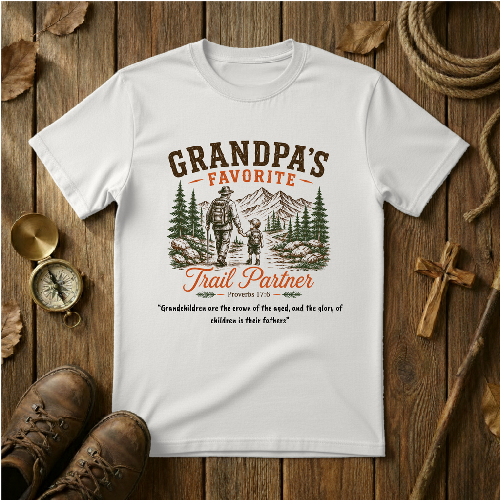 Grandpa's Favorite Trail Partner Tee Shirt | Hiking Gift for Grandpa