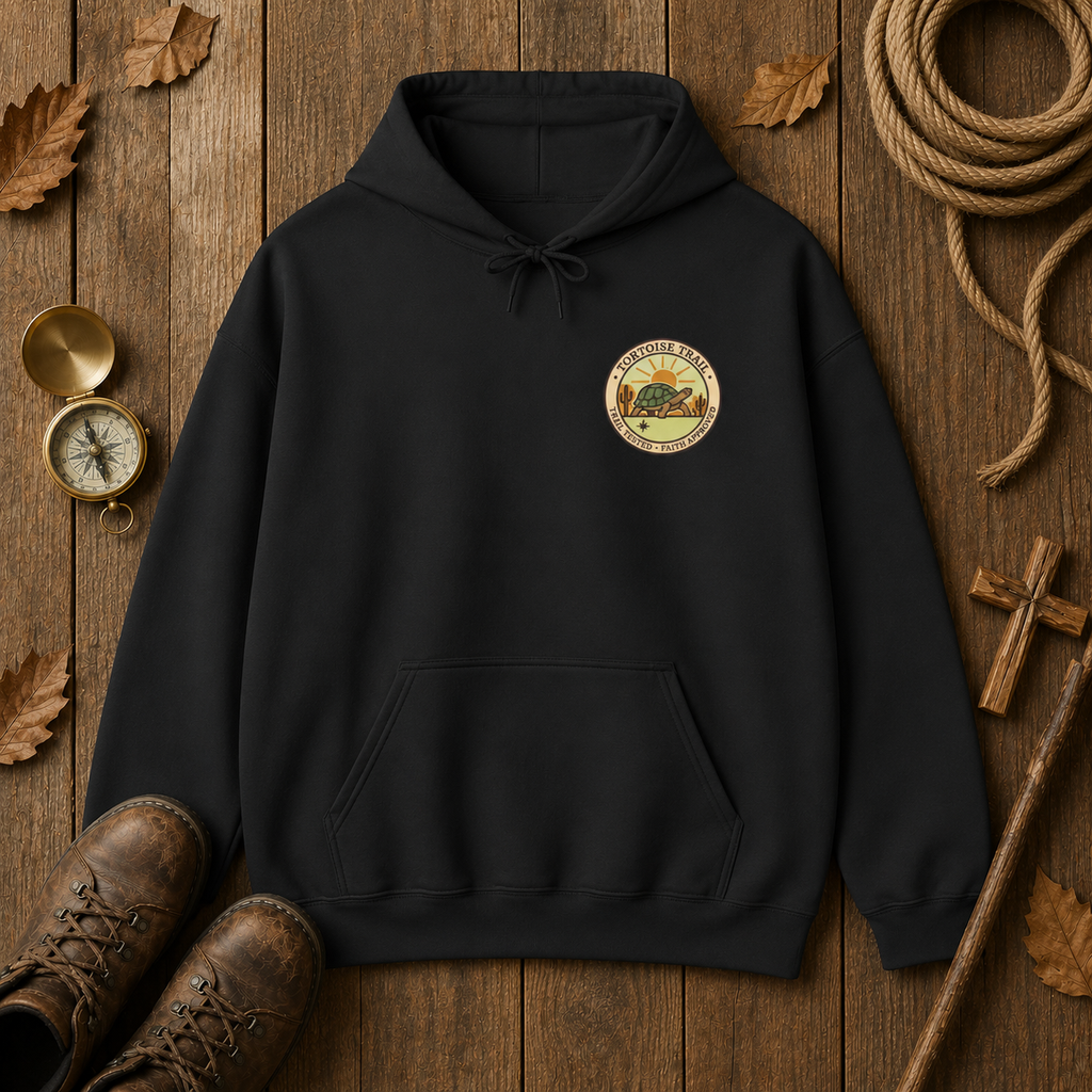 Trail Tested Hoodie — 'Trail Tested Faith Approved' Mountain Adventure Sweatshirt