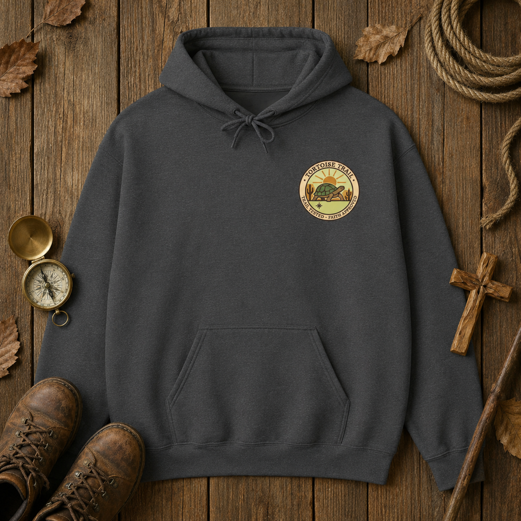 Trail Tested Hoodie — 'Trail Tested Faith Approved' Mountain Adventure Sweatshirt