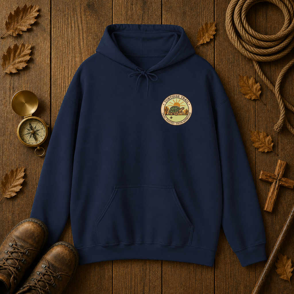 Trail Tested Hoodie — 'Trail Tested Faith Approved' Mountain Adventure Sweatshirt