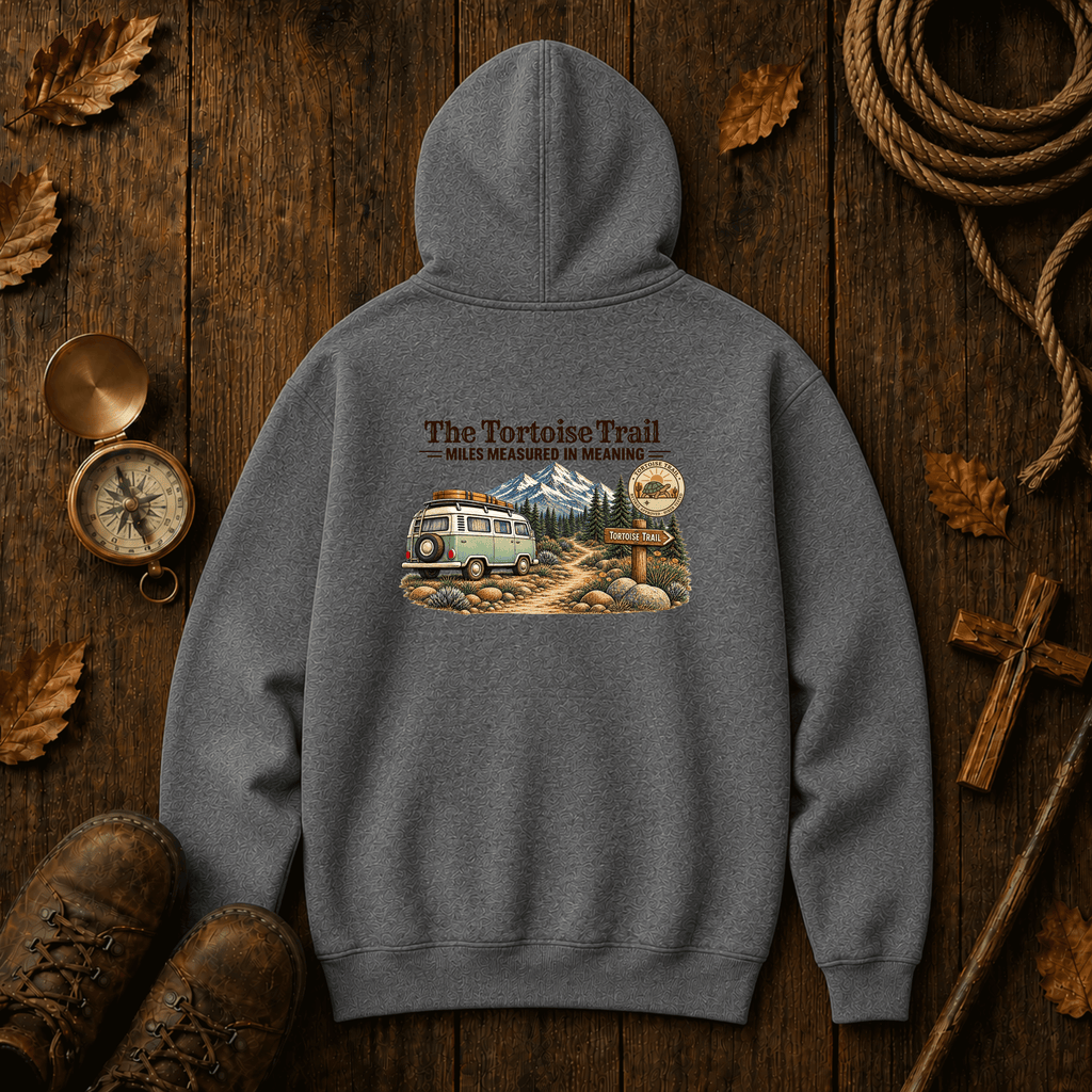 Adventure Hoodie – "The Tortoise Trail: Miles Measured in Memories" Graphic Hoodie