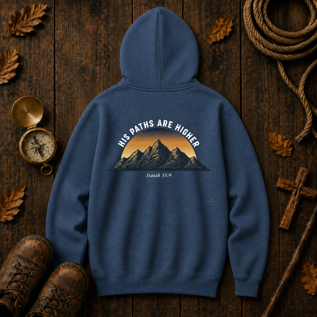 His Paths Are Higher Hoodie – Christian Mountain Sunrise Sweatshirt, Unisex