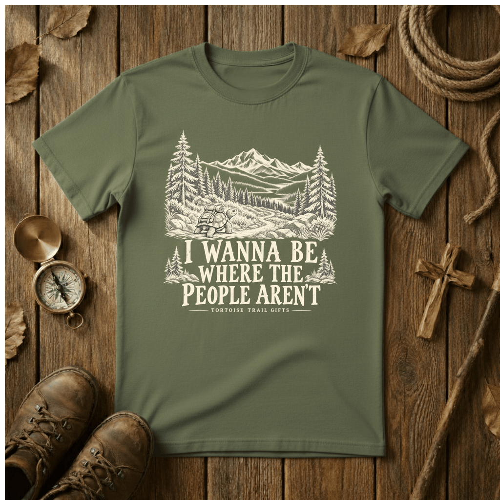 I Wanna Be Where the People Aren’t Hiking Shirt | Funny Introvert Tortoise Tee