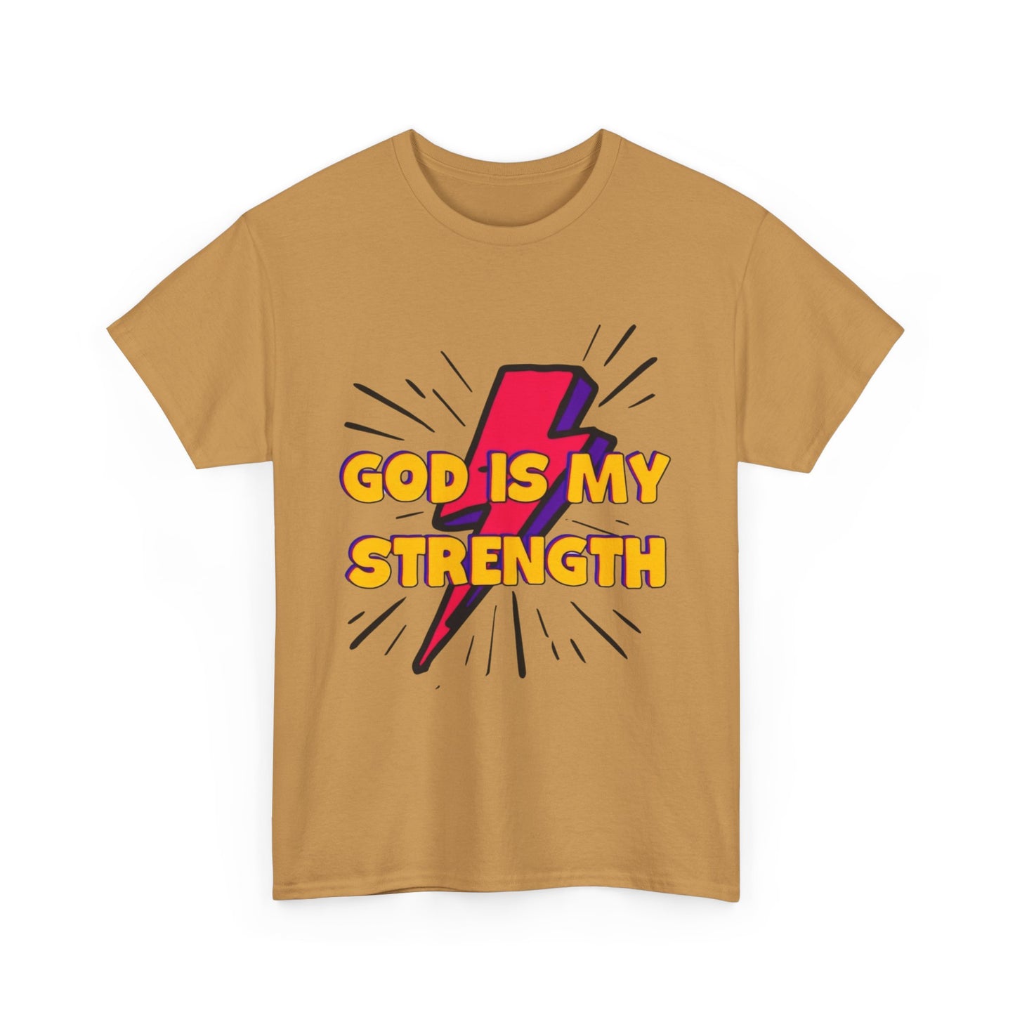 Inspirational Unisex Heavy Cotton Tee - "God is My Strength"