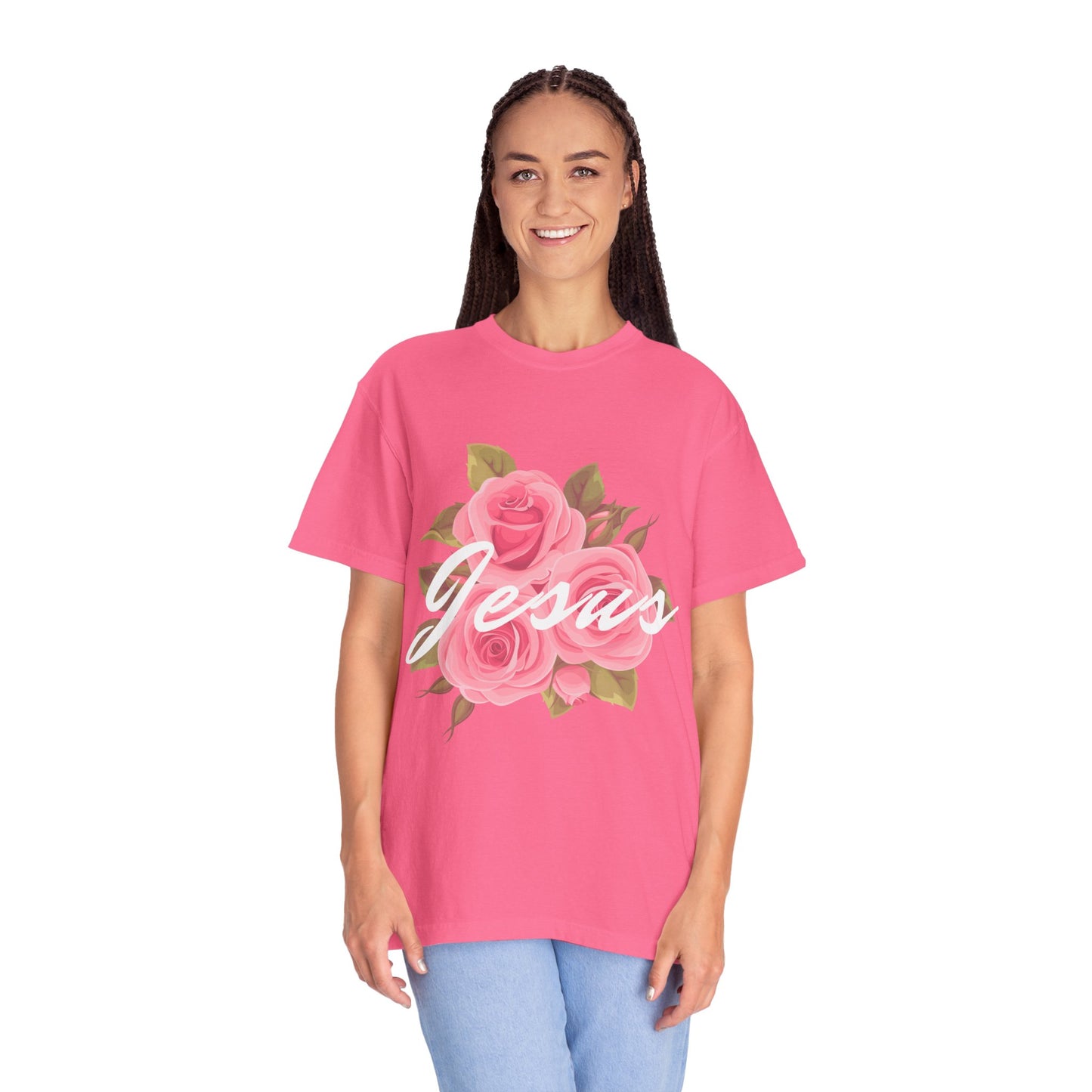 Jesus Floral T-shirt, Vintage Shirt, Christian Apparel, Flower Graphic Tee, Faith-based Gift, Unisex Fashion