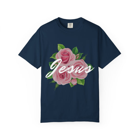 Jesus Floral T-shirt, Vintage Shirt, Christian Apparel, Flower Graphic Tee, Faith-based Gift, Unisex Fashion