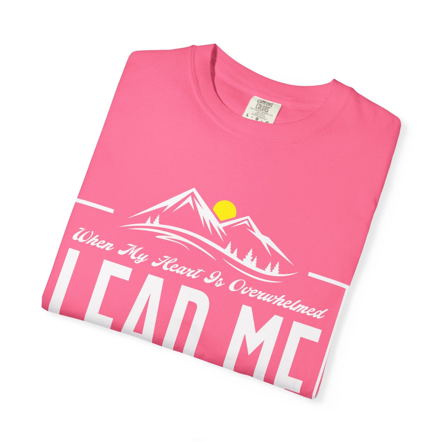 Comfort Colors T-Shirt: 'Lead Me to the Rock' Psalm 61:2 Inspirational Tee