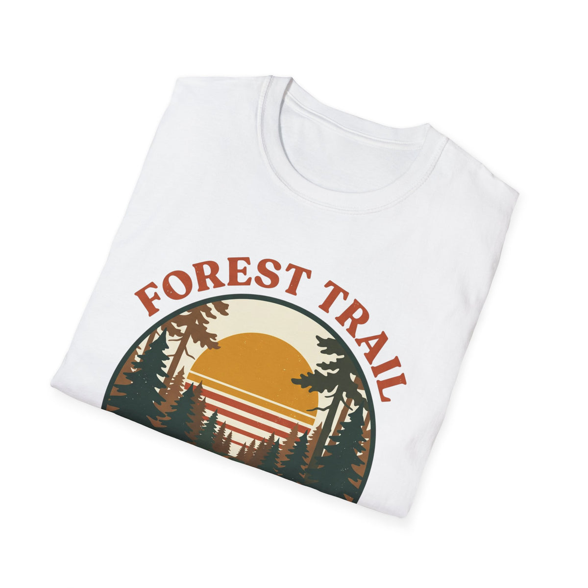 Retro Forest Trail T-Shirt – Vintage 70s Sunset Hiking Tee, Unisex