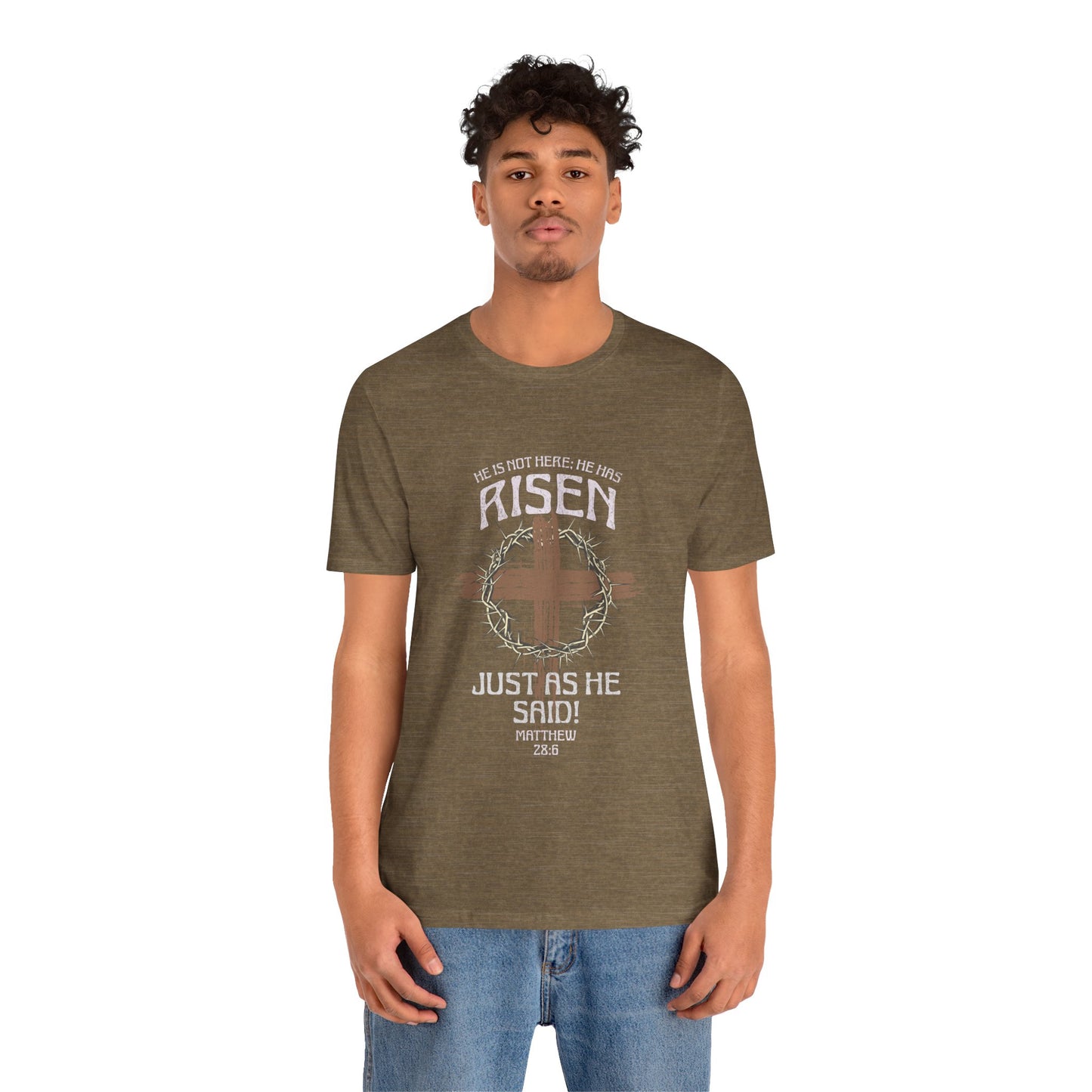Christian Inspirational T-Shirt 'He Has Risen' Unisex Tee