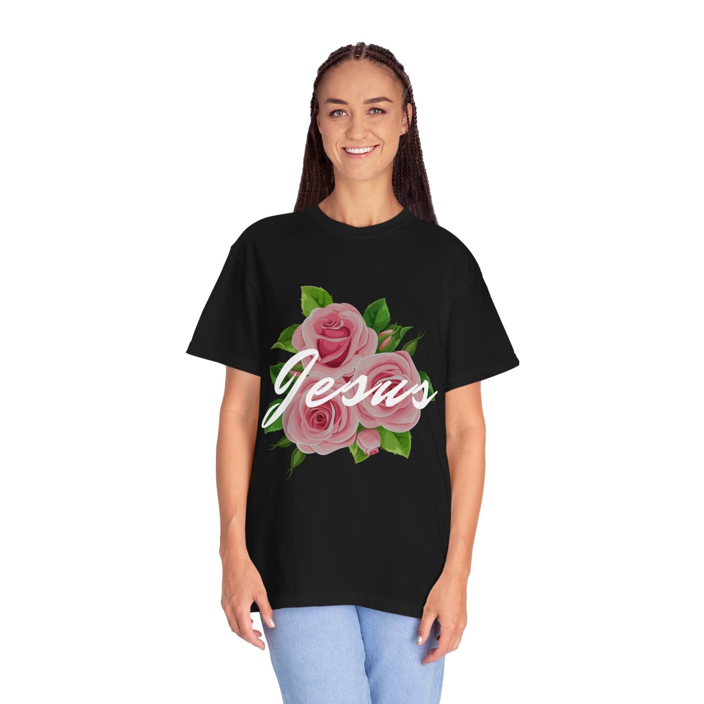Jesus Floral T-shirt, Vintage Shirt, Christian Apparel, Flower Graphic Tee, Faith-based Gift, Unisex Fashion