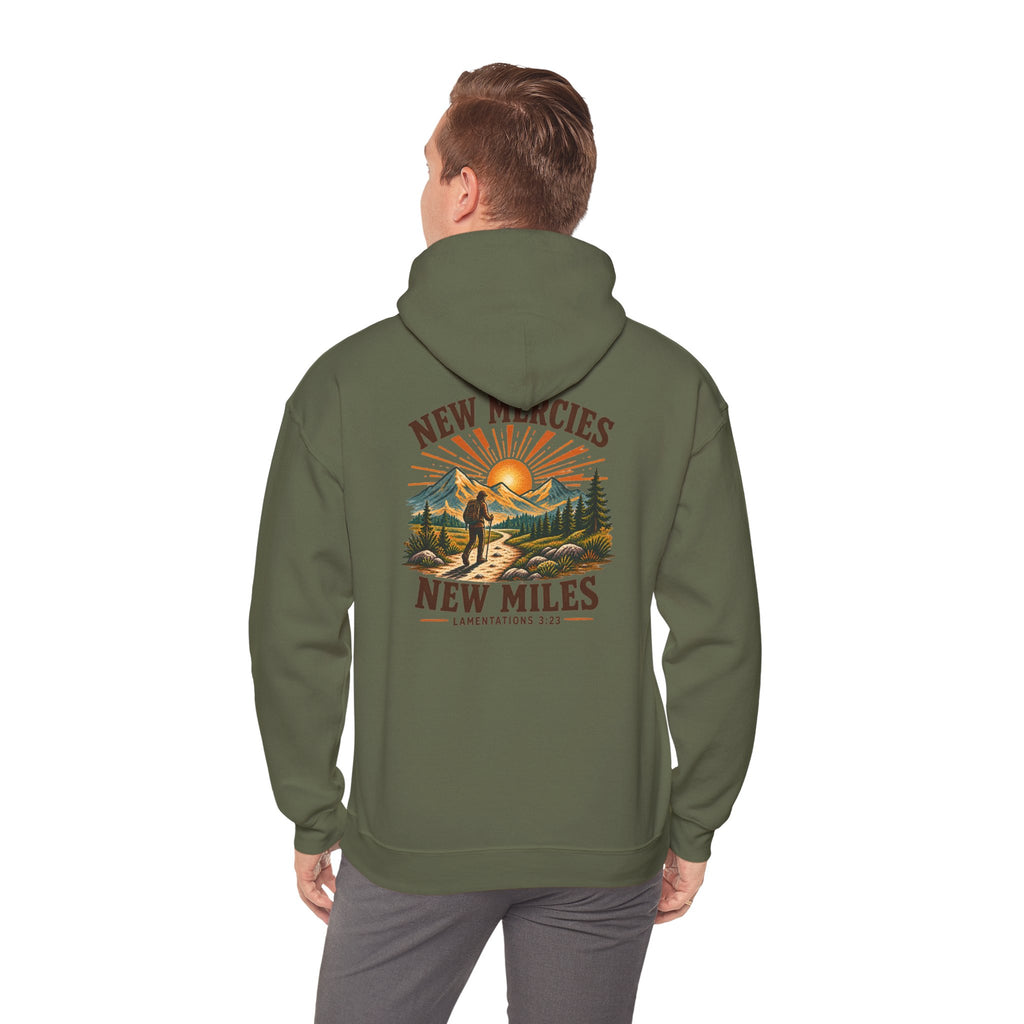 Trail Tested Hoodie — 'New Mercies - New Trails'  Mountain Adventure Sweatshirt
