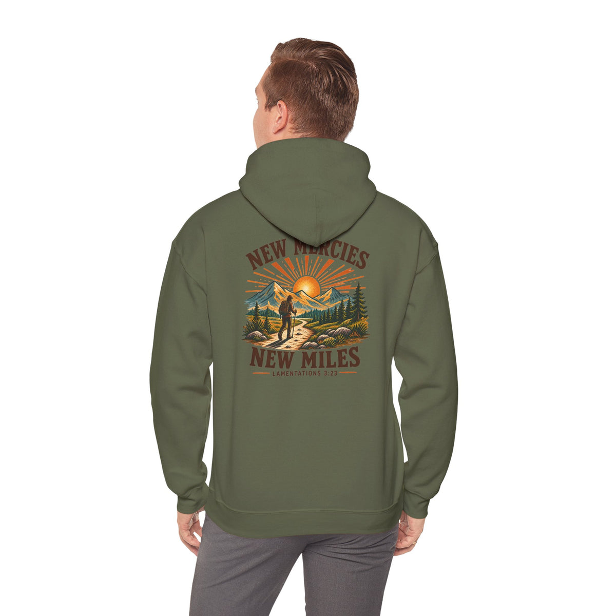 Trail Tested Hoodie — 'New Mercies - New Trails'  Mountain Adventure Sweatshirt