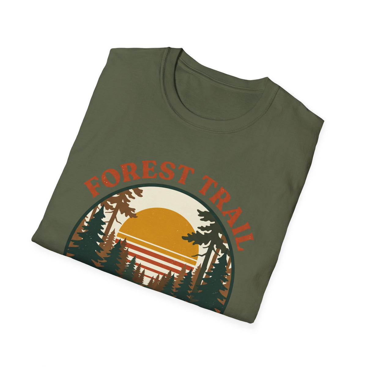 Retro Forest Trail T-Shirt – Vintage 70s Sunset Hiking Tee, Unisex