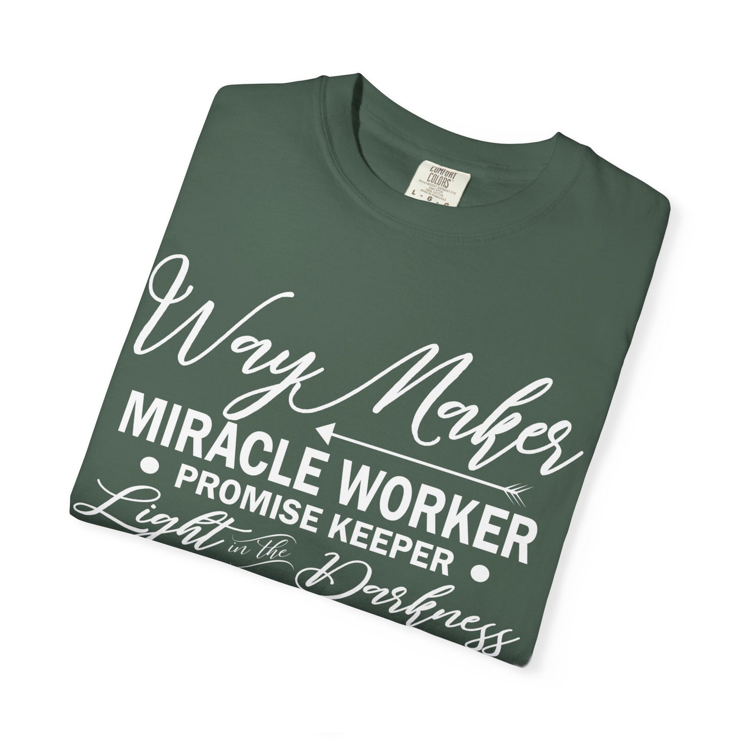 Inspirational Unisex Garment-Dyed T-Shirt - 'Way Maker, Miracle Worker'