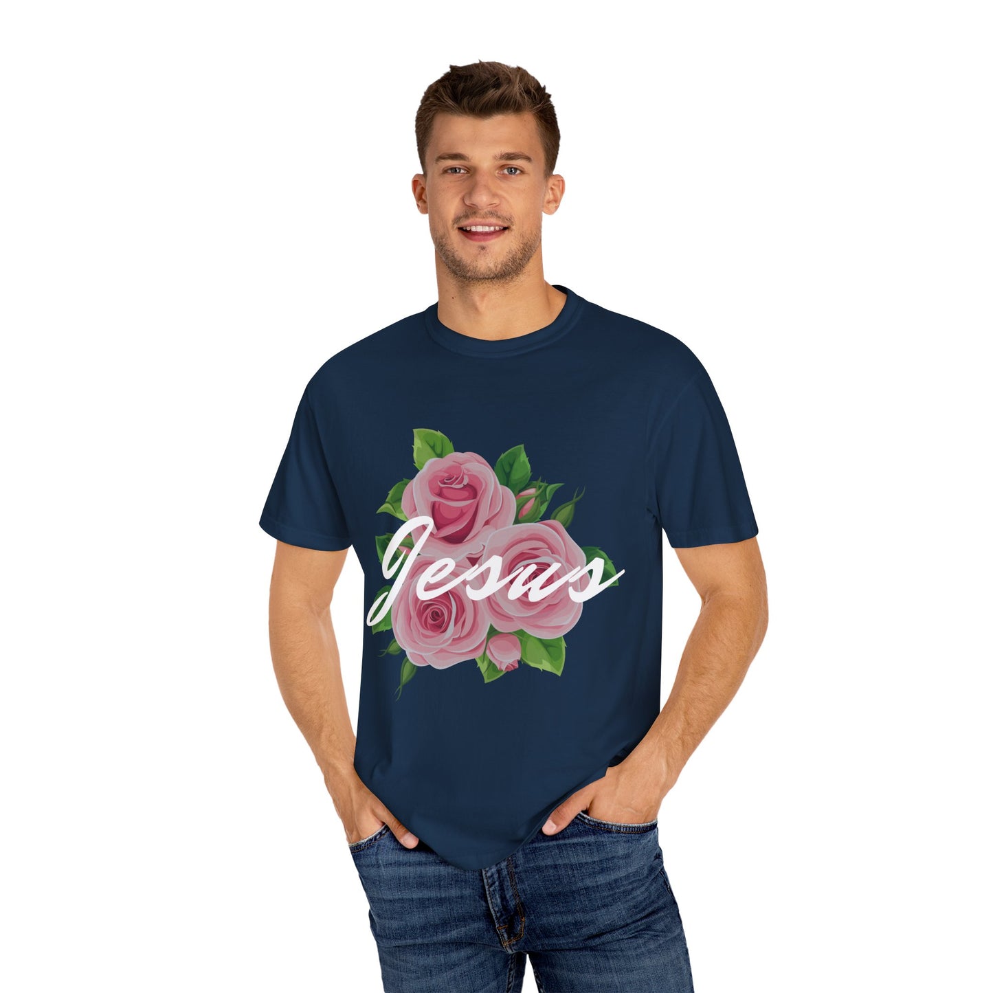 Jesus Floral T-shirt, Vintage Shirt, Christian Apparel, Flower Graphic Tee, Faith-based Gift, Unisex Fashion