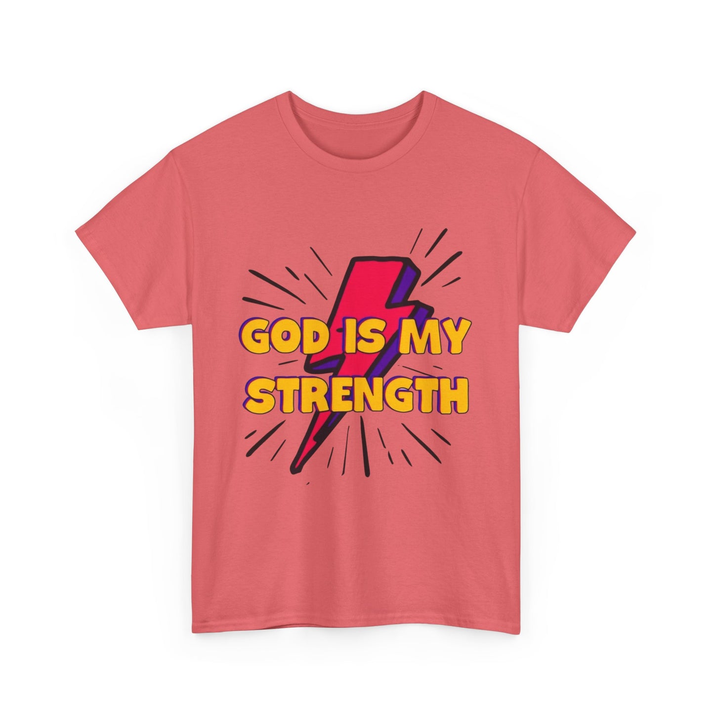 Inspirational Unisex Heavy Cotton Tee - "God is My Strength"