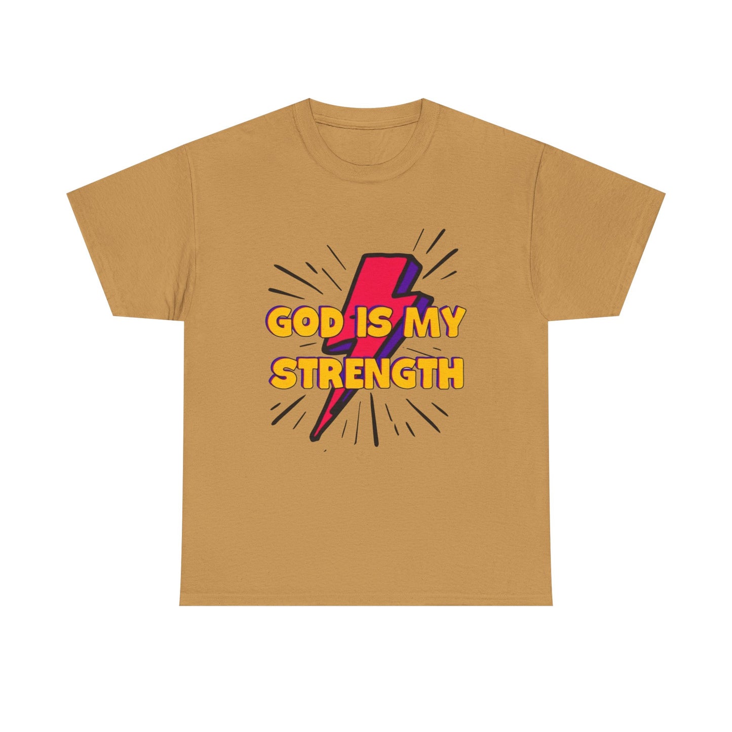 Inspirational Unisex Heavy Cotton Tee - "God is My Strength"