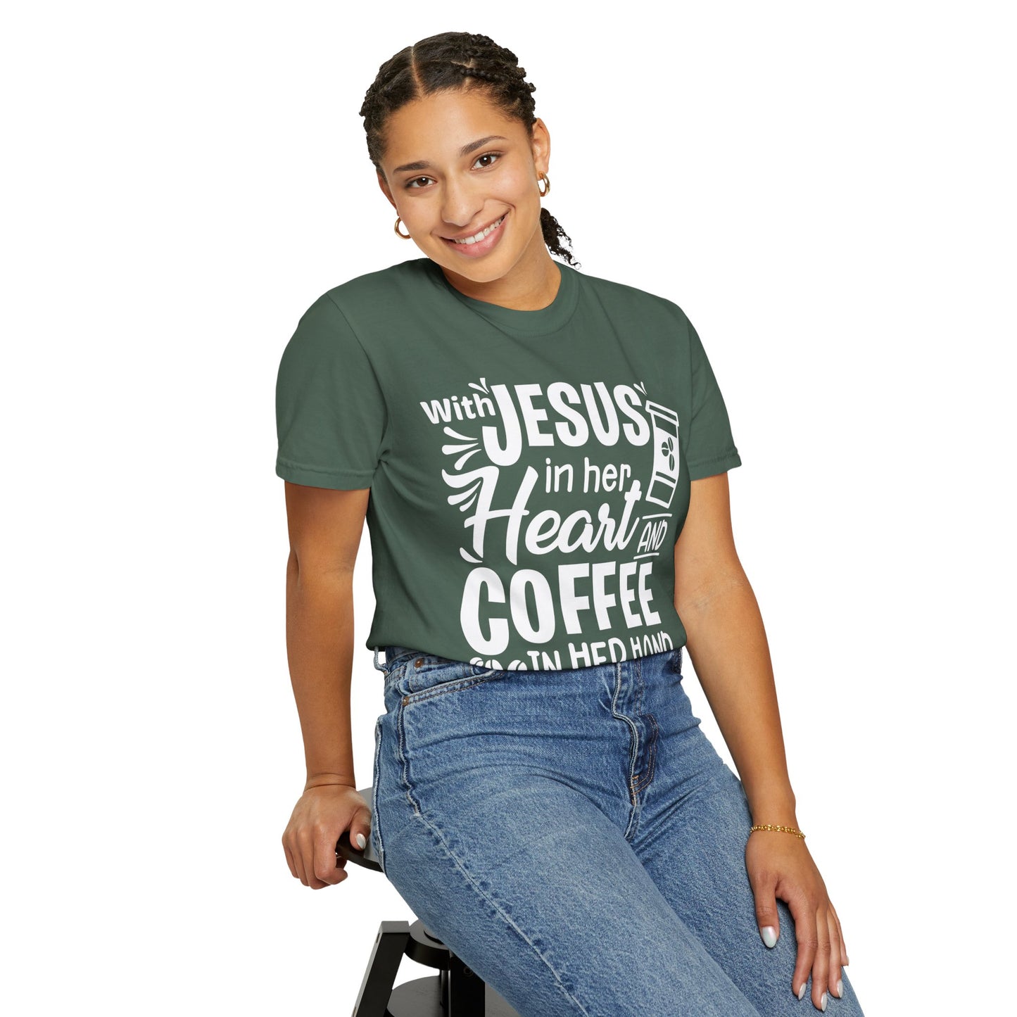 Christian Graphic T-Shirt - Unstoppable Jesus and Coffee Tee