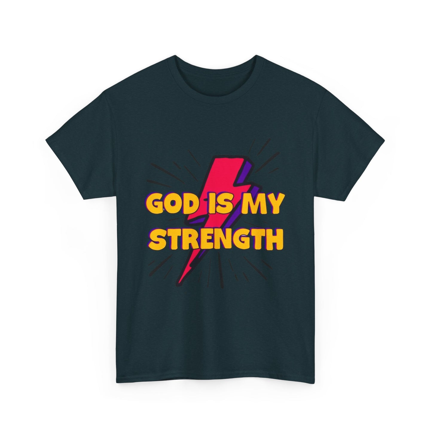 Inspirational Unisex Heavy Cotton Tee - "God is My Strength"