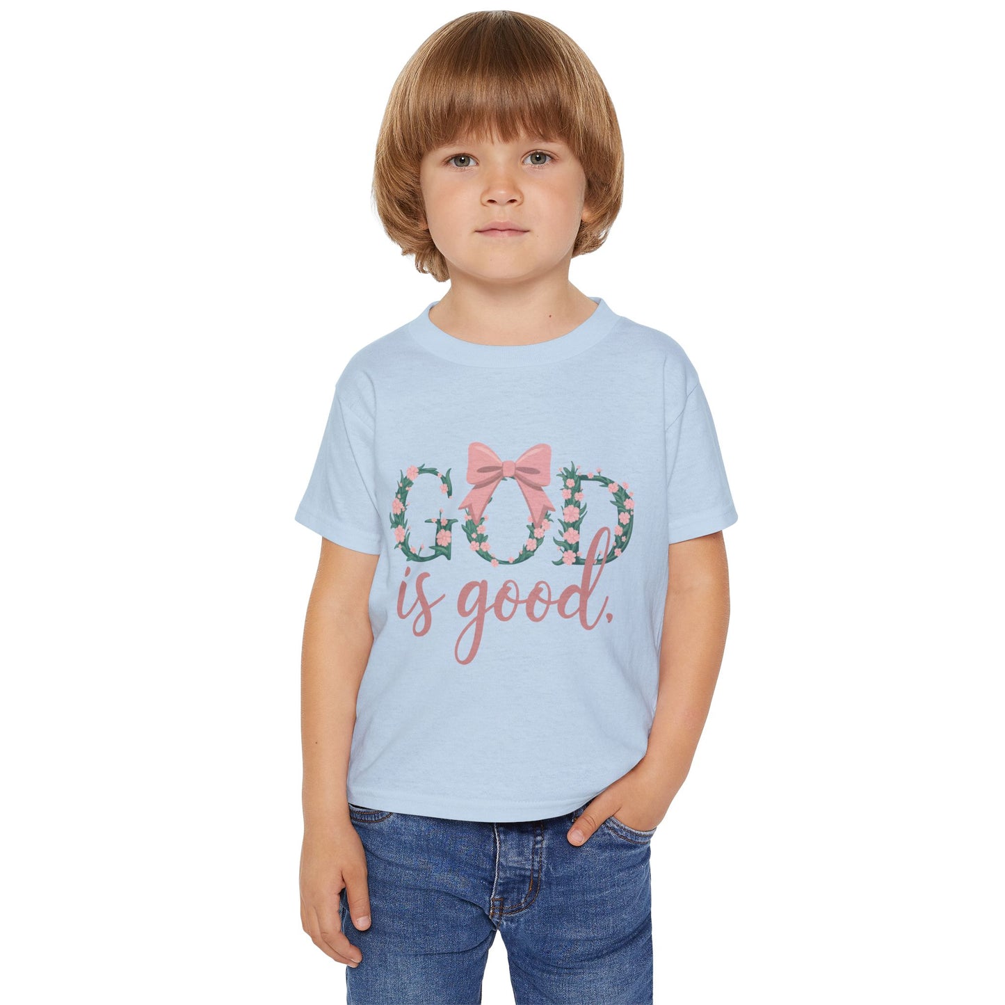 God is Good Toddler T-Shirt, Cute Toddler Tee, Floral Print Kids Shirt, Toddler Gift, Inspirational Kids Apparel