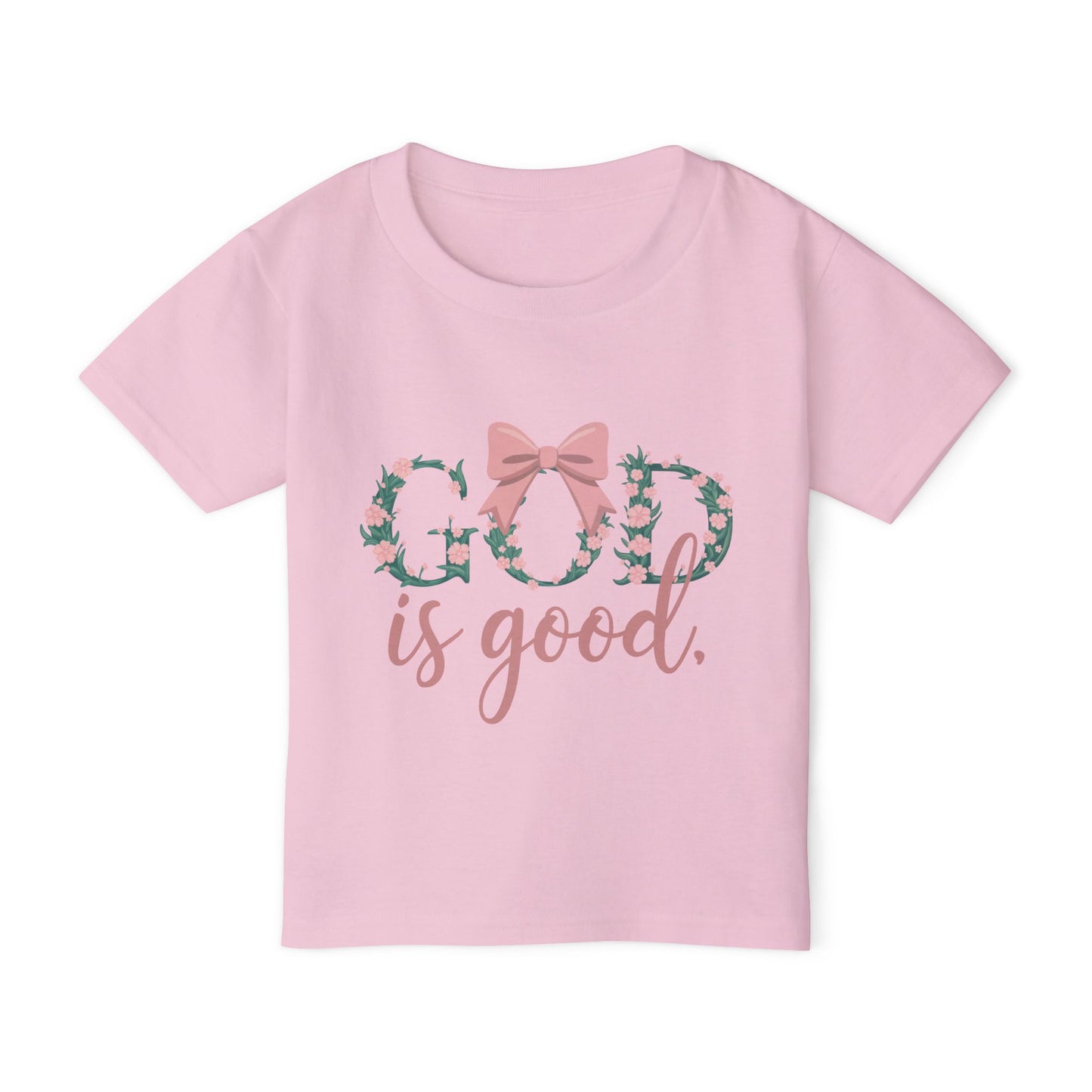 God is Good Toddler T-Shirt, Cute Toddler Tee, Floral Print Kids Shirt, Toddler Gift, Inspirational Kids Apparel
