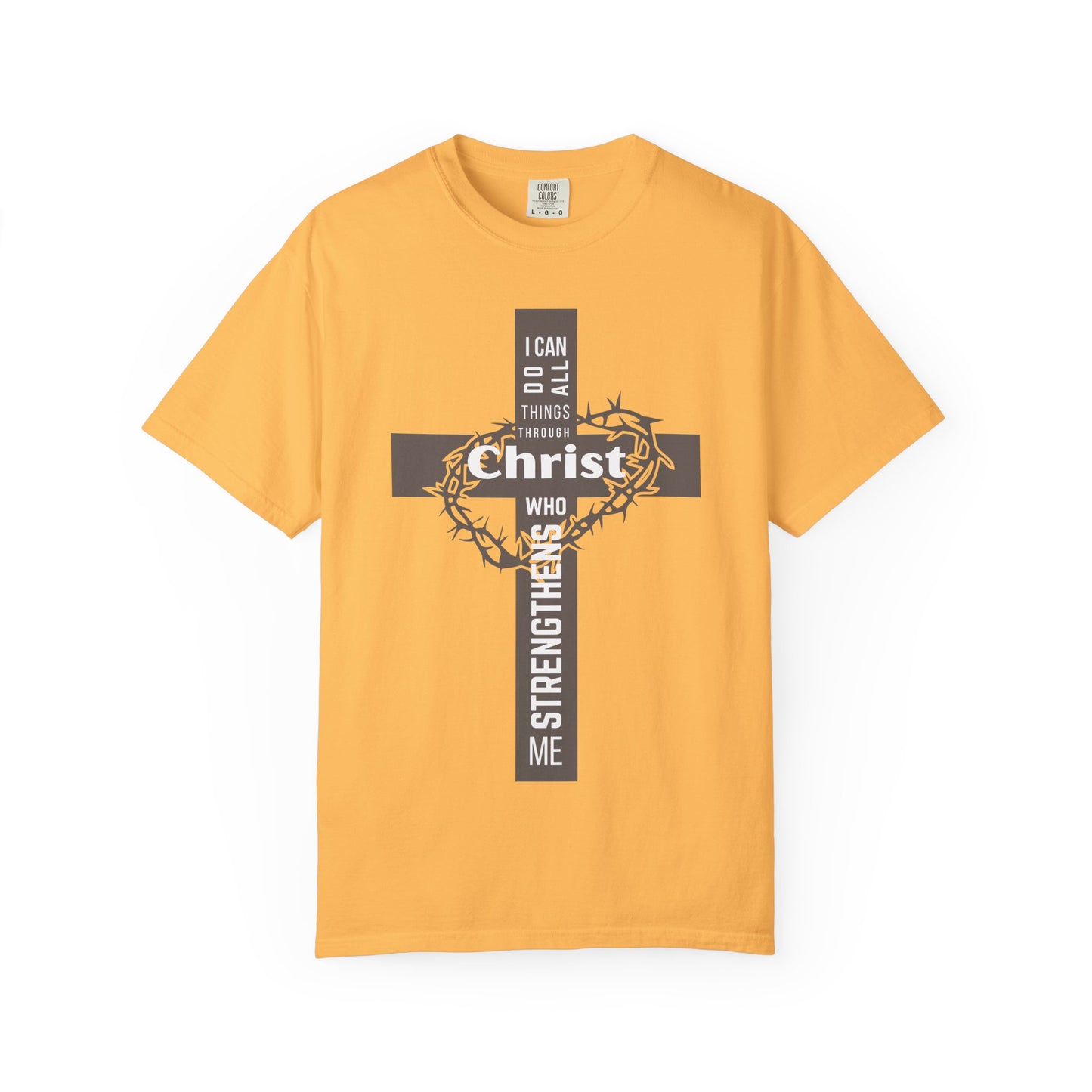Inspirational Christian T-Shirt - Strength in Christ Design "I Can Do All Things Through Christ"