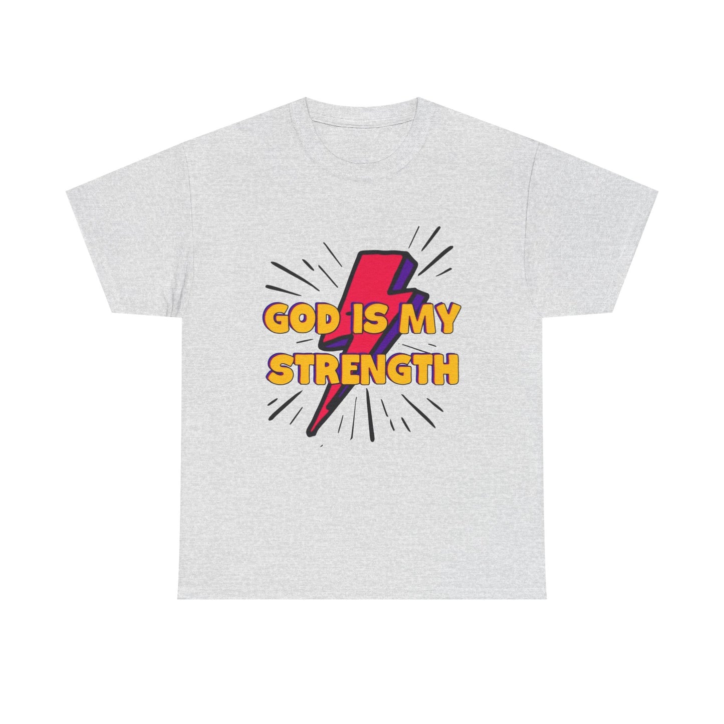 Inspirational Unisex Heavy Cotton Tee - "God is My Strength"