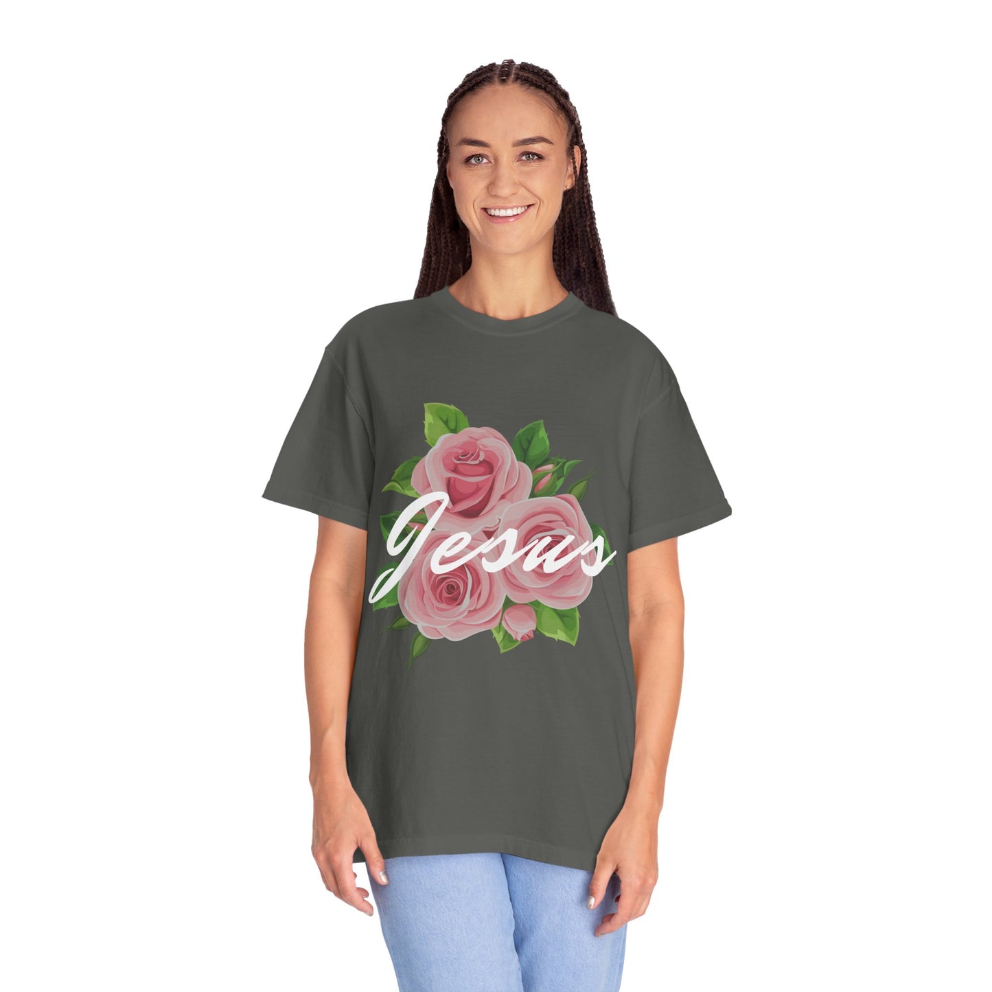 Jesus Floral T-shirt, Vintage Shirt, Christian Apparel, Flower Graphic Tee, Faith-based Gift, Unisex Fashion