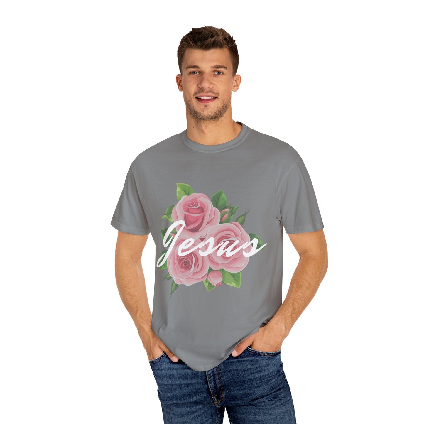 Jesus Floral T-shirt, Vintage Shirt, Christian Apparel, Flower Graphic Tee, Faith-based Gift, Unisex Fashion